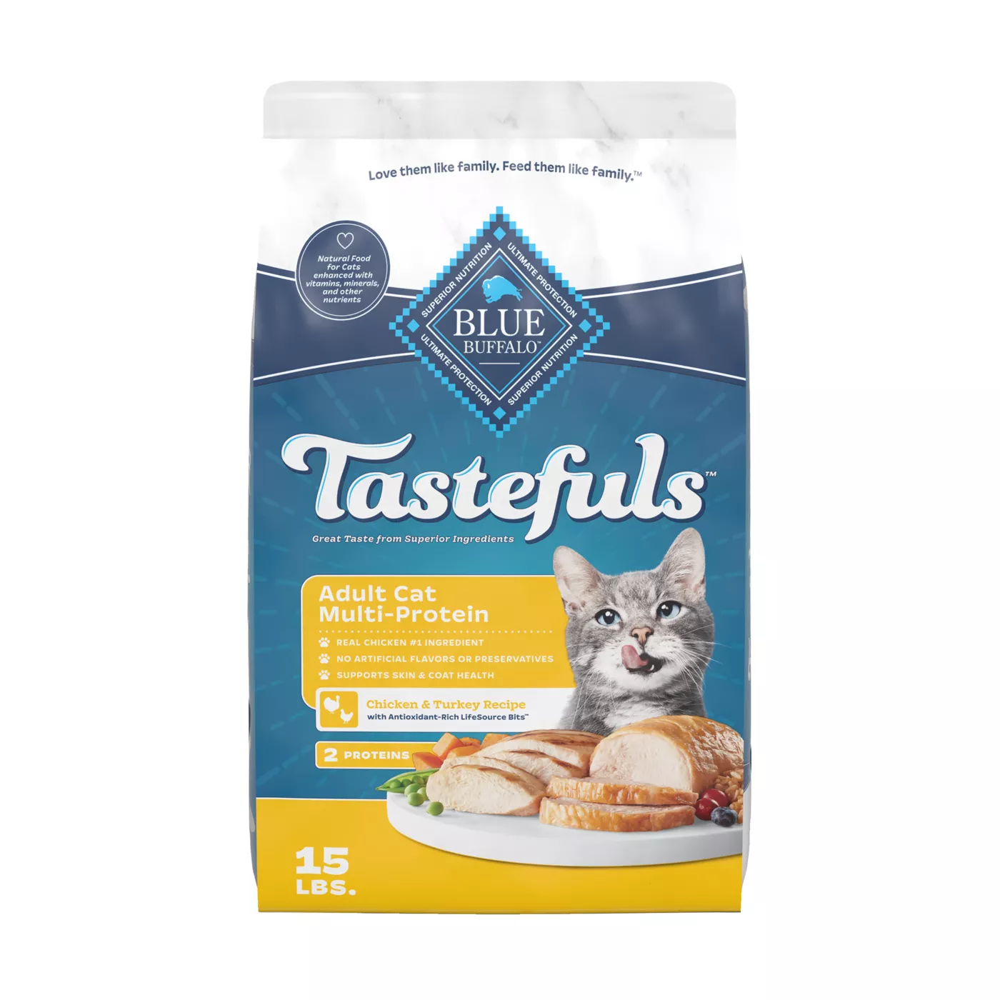 Blue Buffalo Tastefuls Multi-Protein Adult Dry Cat Food - Chicken & Turkey 5173200