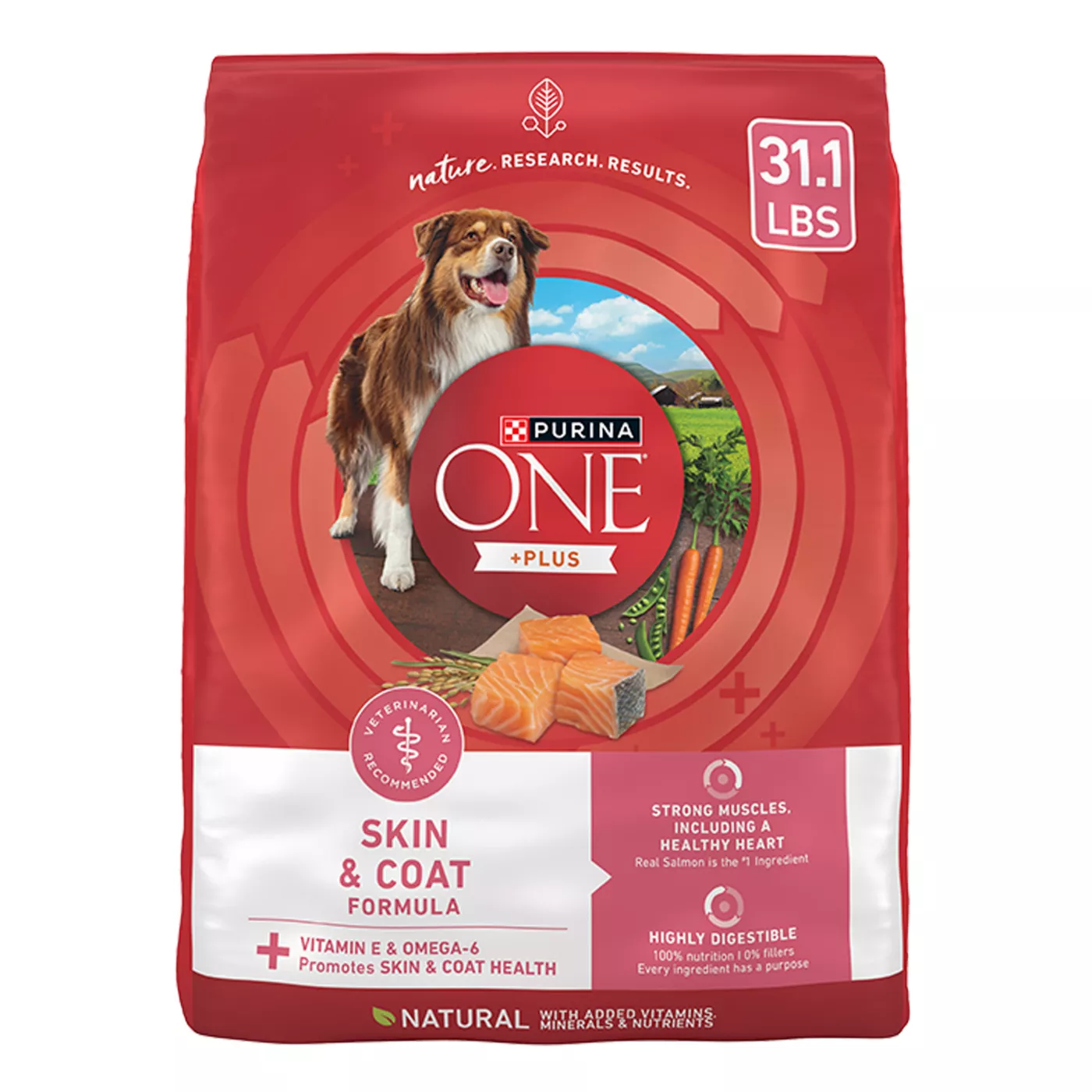 Purina ONE +Plus Skin & Coat Dry Dog Food - Natural, Salmon 5180343