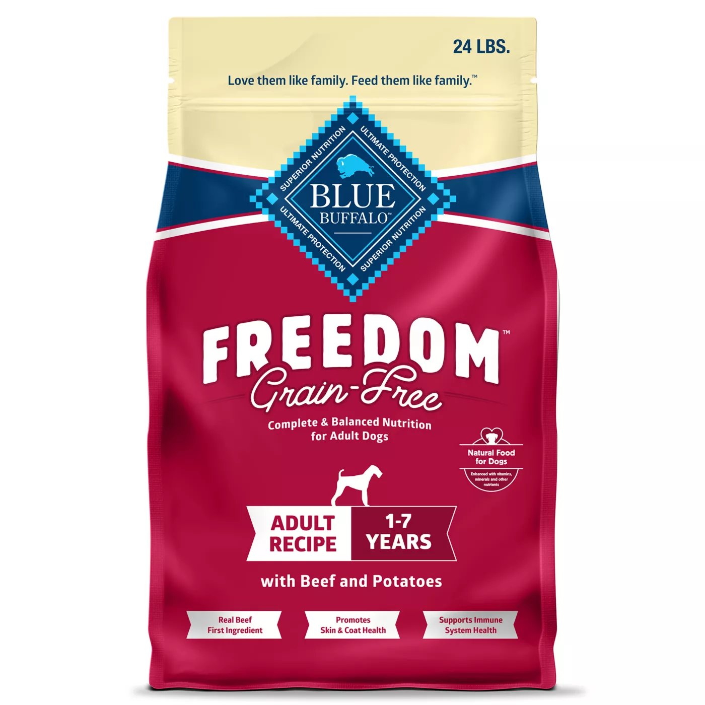 Blue Buffalo Freedom Grain Free, Beef & Potatoes Adult Dry Dog Food, Chicken Free 5200125