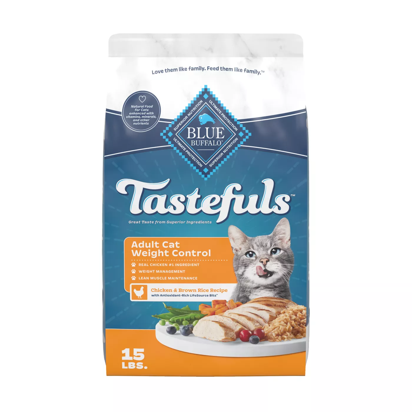 Blue Buffalo Tastefuls Adult Cat Weight Control Food - Natural, Chicken & Brown Rice 5209337