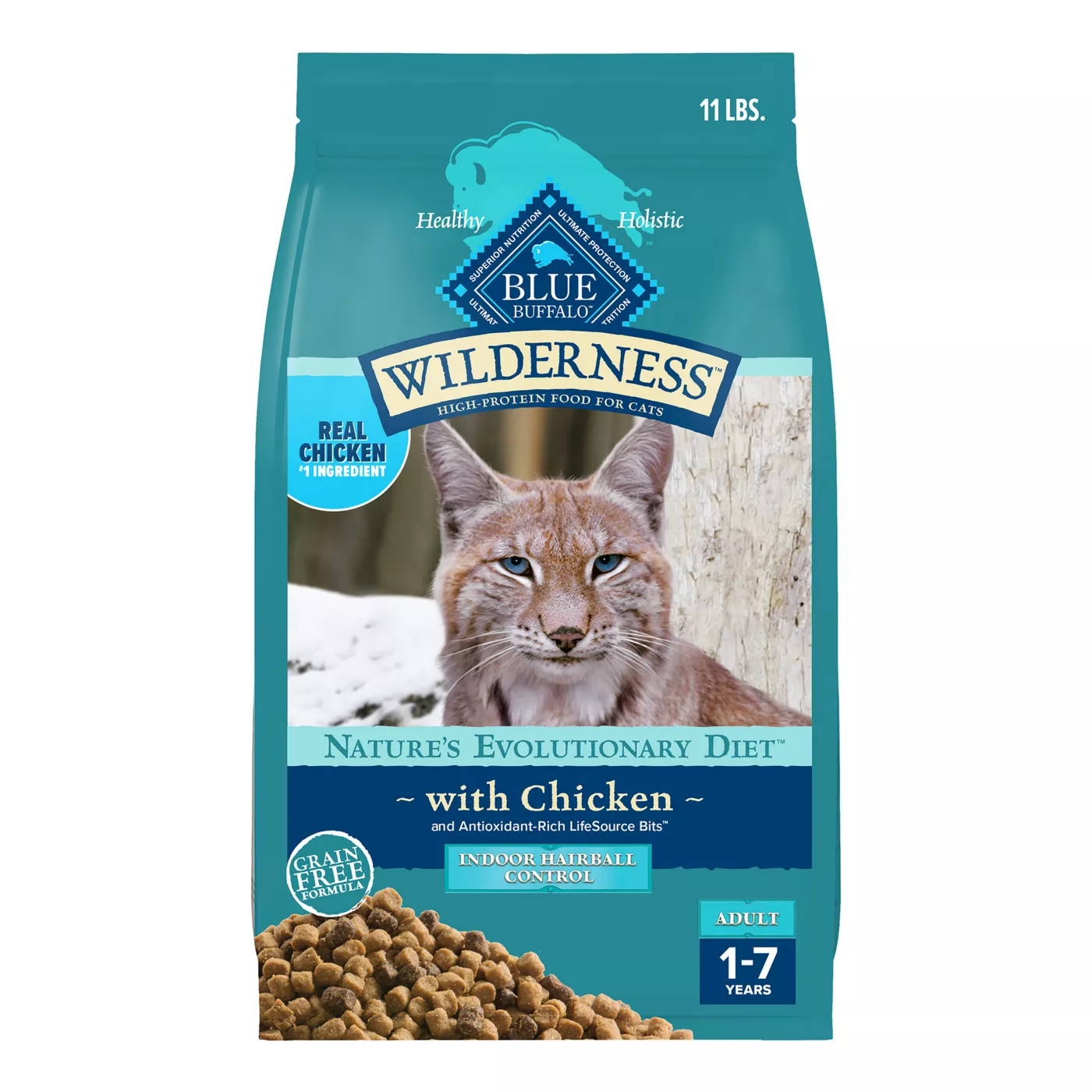 Blue Buffalo Wilderness Indoor Hairball Care Adult Dry Cat Food - Grain Free, Chicken 5209356