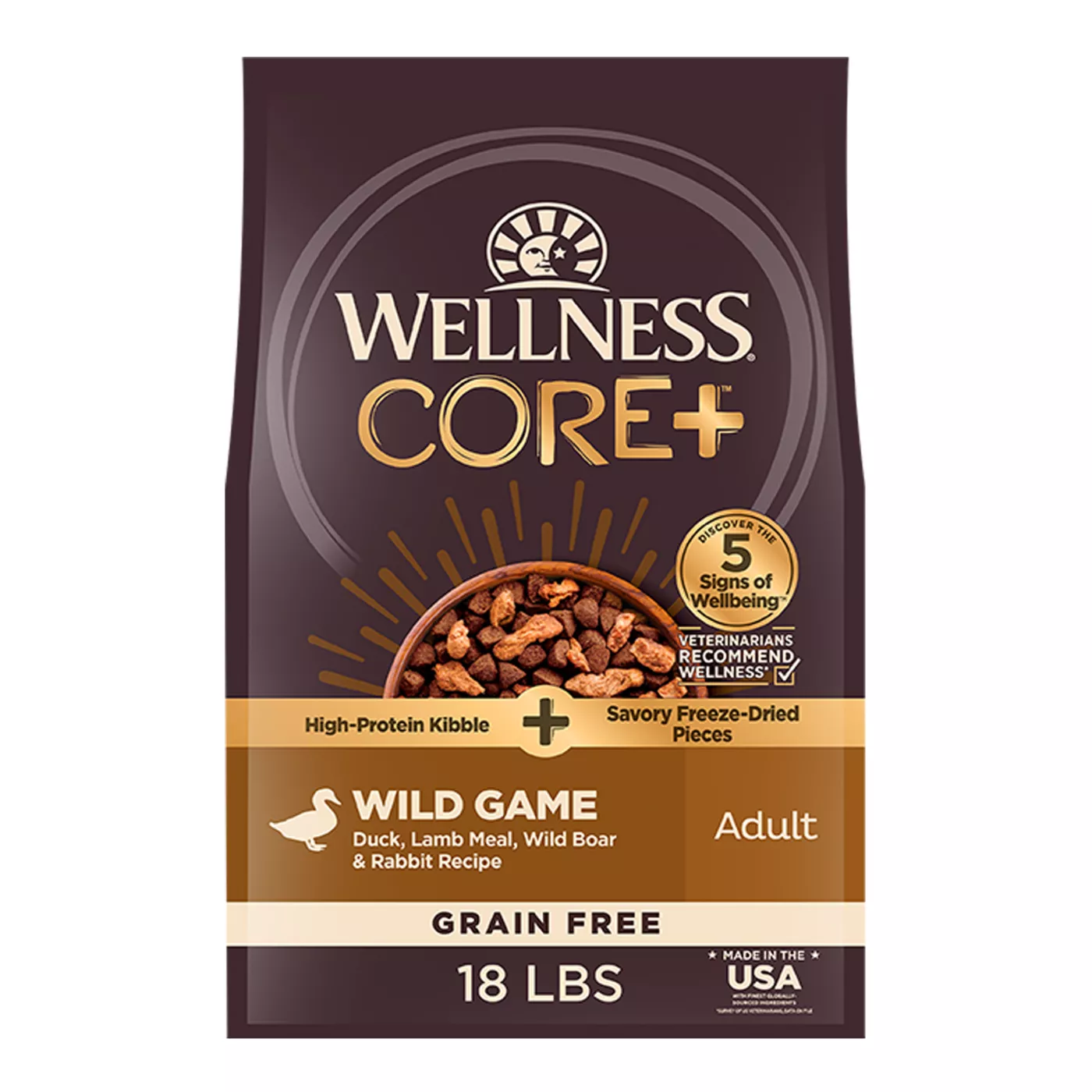 Wellness CORE+ Freeze-Dried Pieces Adult Dry Dog Food - Grain Free, Wild Game 5264829