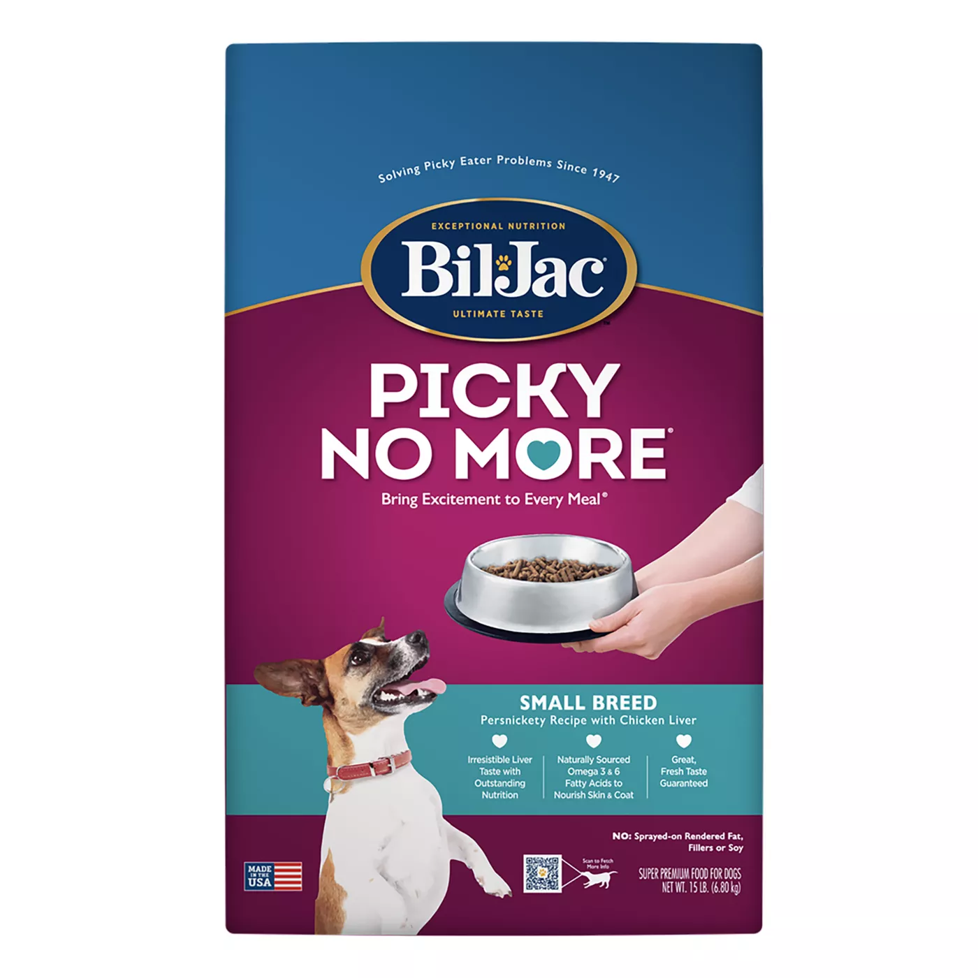 Bill-Jac Picky No More Small Breed Adult Dry Dog Food - Persnickety Recipe with Chicken Liver 5279458