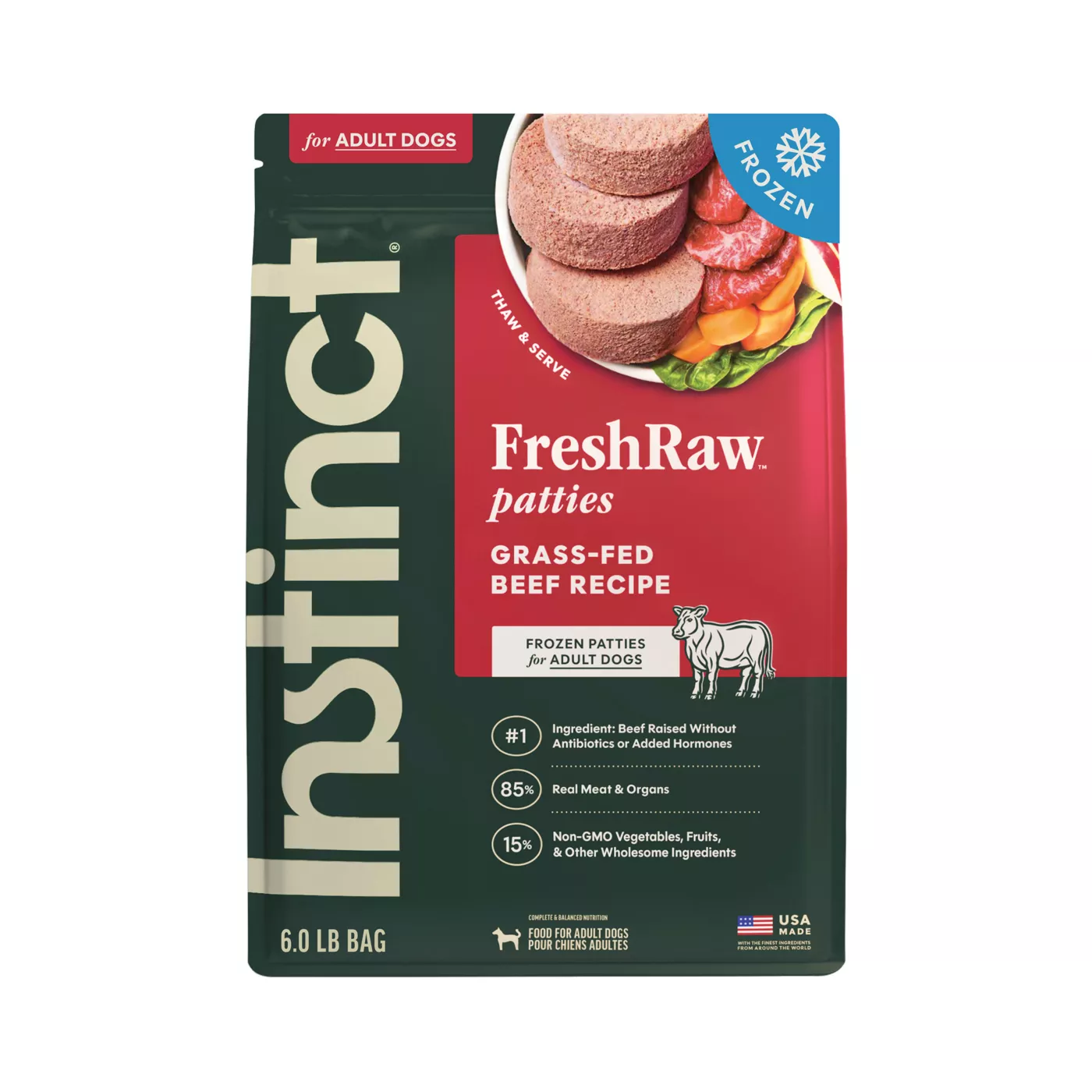 Instinct Raw Patties Adult Frozen Dog Food - Raw, Grain Free 5280026
