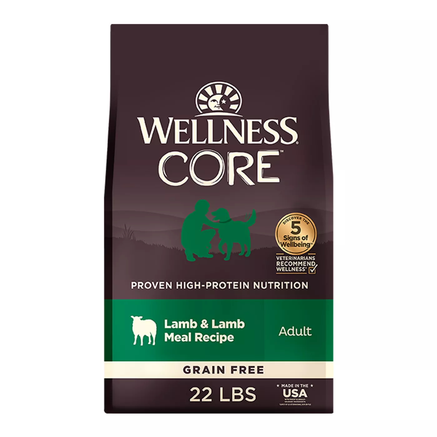 Wellness CORE Adult Dog Food - Natural, Grain Free, Lamb 5280309