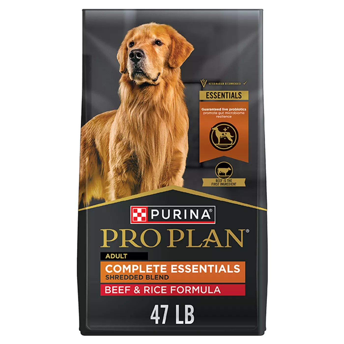 Purina Pro Plan Complete Essentials Shredded Blend Beef and Rice Dry Dog Food Formula 5283624