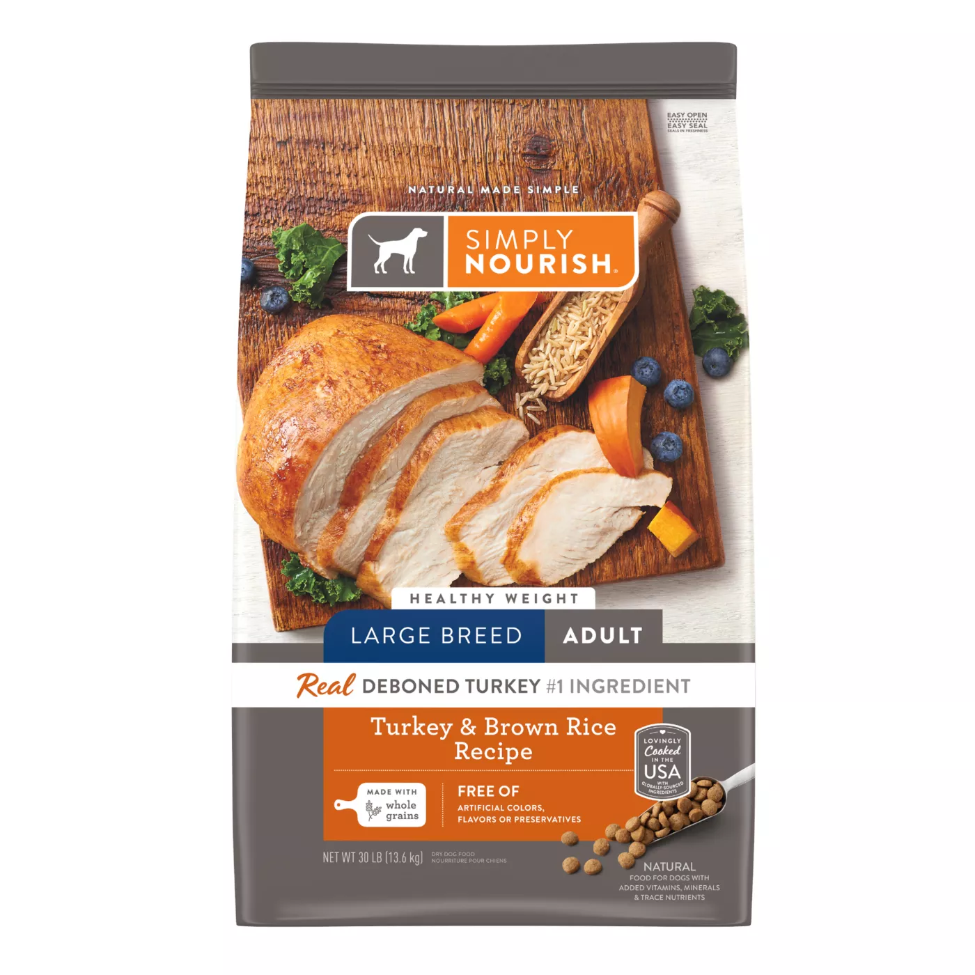 Simply Nourish Original Weight Management Large Breed Adult Dry Dog Food - Turkey & Brown Rice 5287516