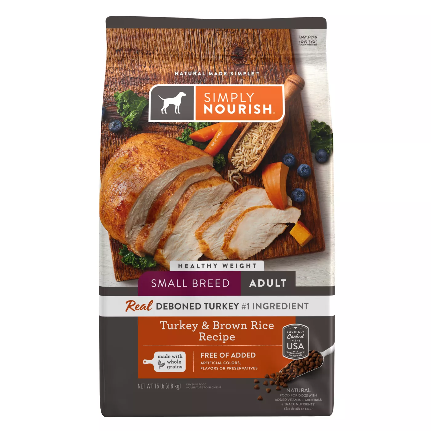 Simply Nourish Original Weight Management Small Breed Adult Dry Dog Food - Turkey & Brown Rice 5287523