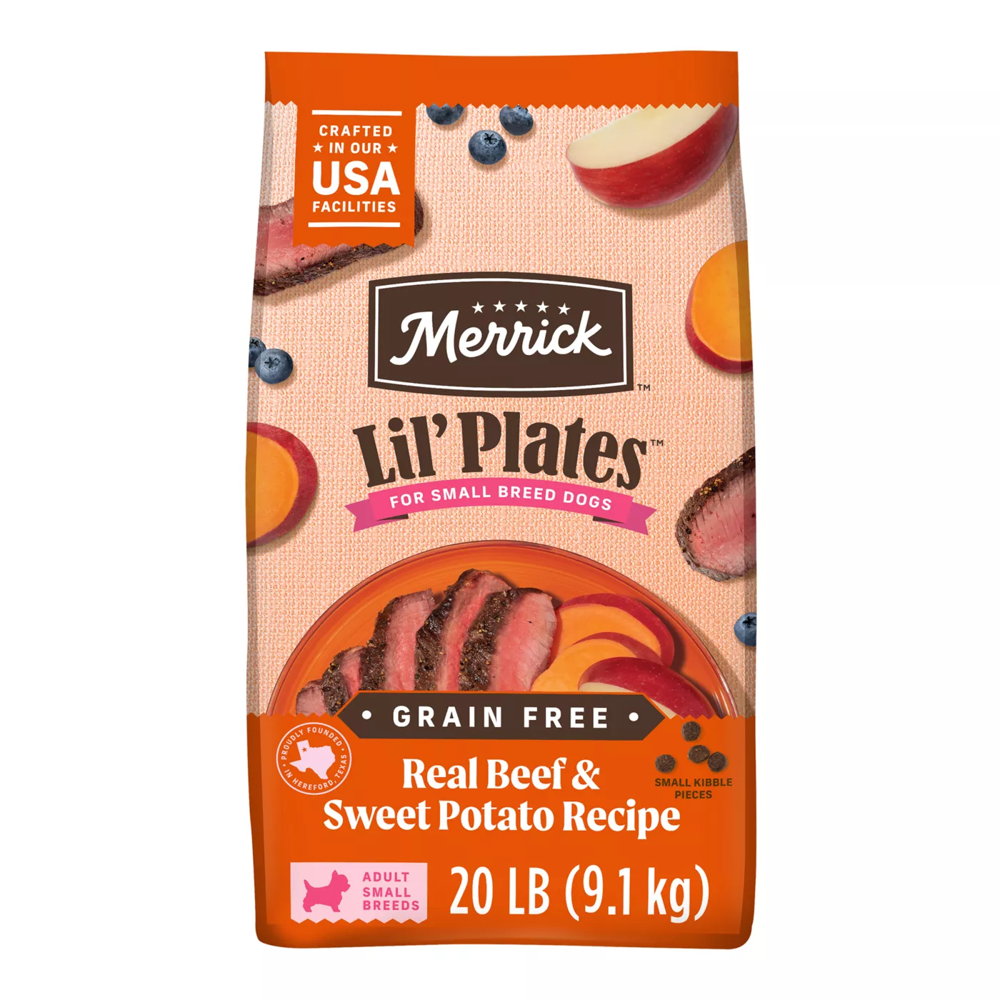Merrick Lil' Plates Grain Free Small Breed Adult Dry Dog Food - Natural, Texas Beef & Sweet Potato 5287820