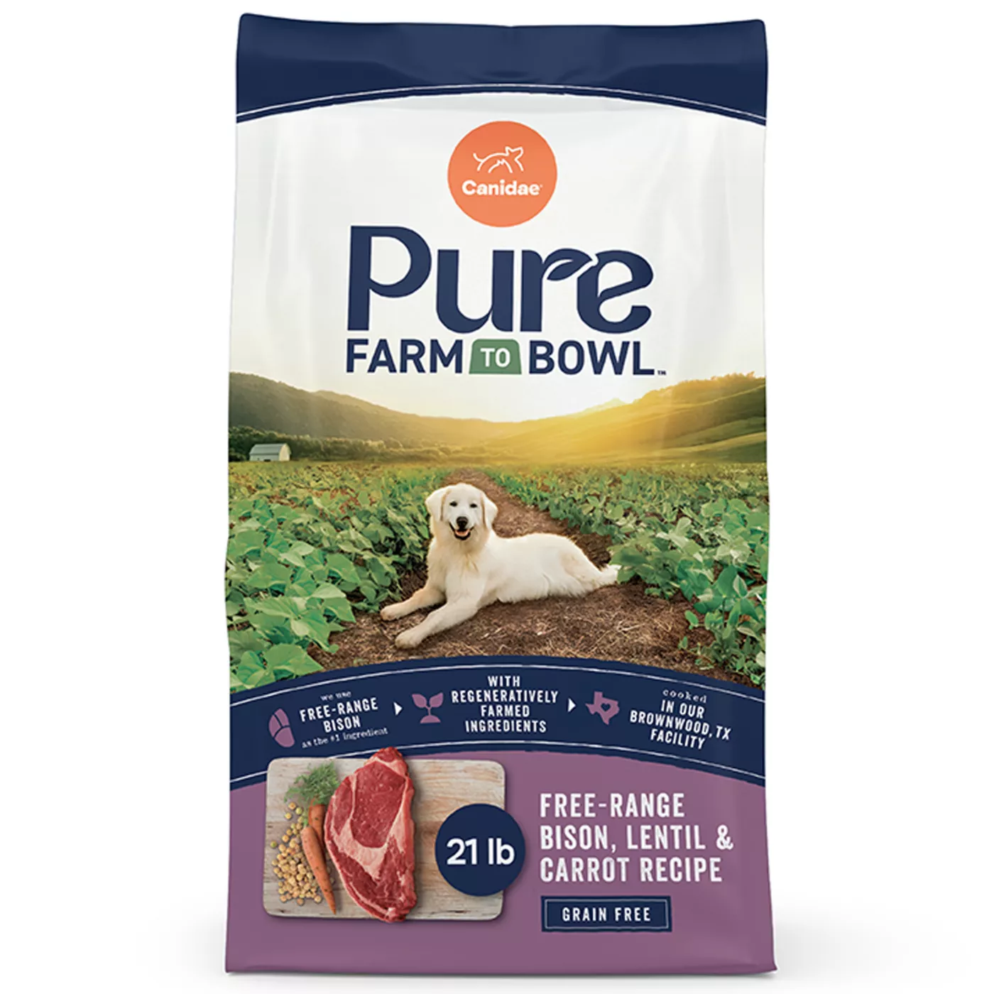 Canidae Pure Adult Dry Dog Food - Grain Free, Bison, Lentil & Carrot 5288738