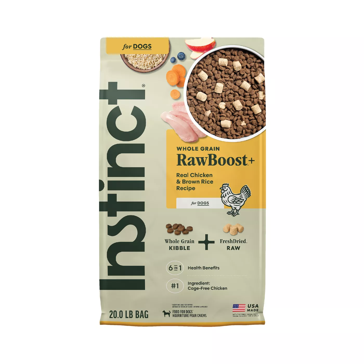 Instinct Raw Boost Whole Grain Kibble + Freeze-Dried Raw All Life Stages Dry Dog Food - Chicken 5299126