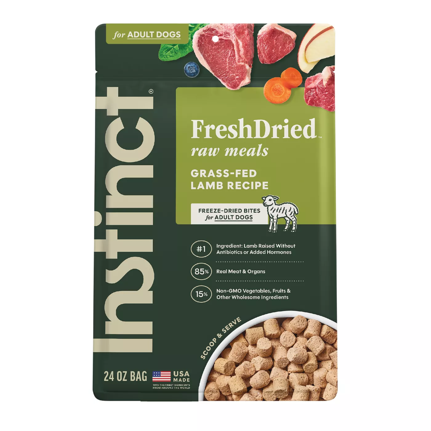 Instinct Raw Meals Freeze-Dried Adult Dry Dog Food - Grain Free, Lamb 5306039