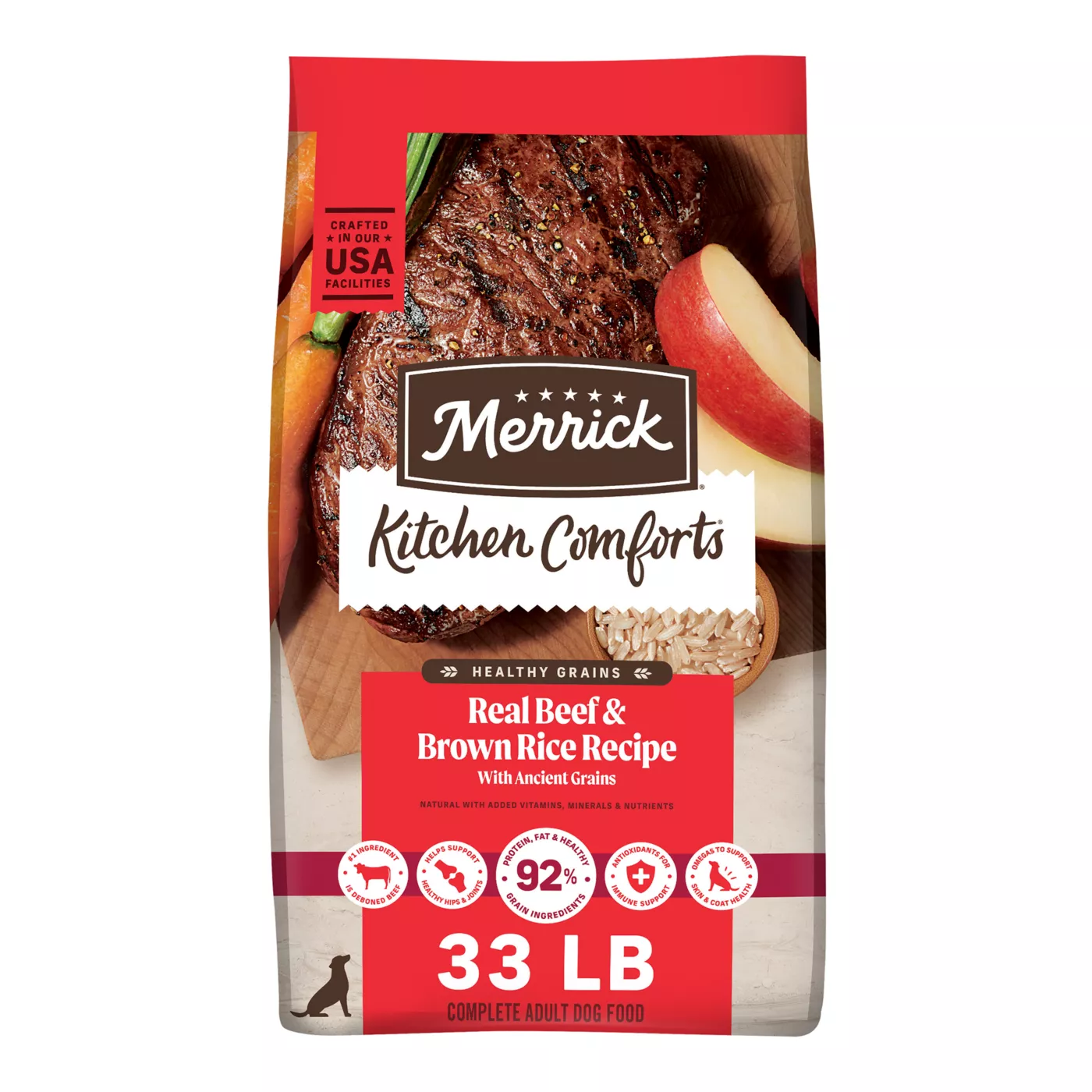 Merrick Kitchen Comforts Adult Dry Dog Food - Natural, Beef & Brown Rice with Ancient Grains 5309786