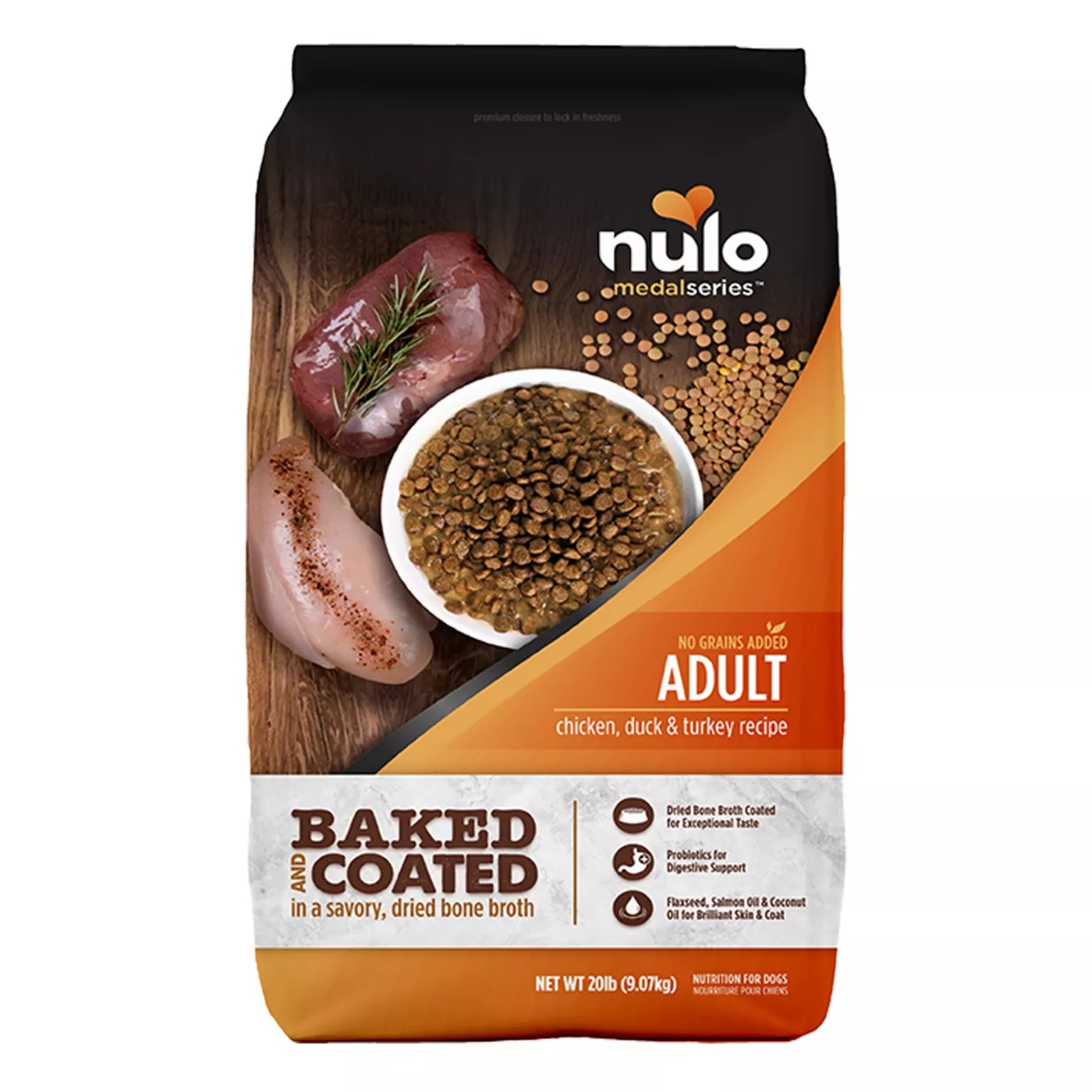 Nulo MedalSeries Baked & Coated Grain-Free Dry Dog Food - Chicken, Duck & Turkey Recipe 5322762