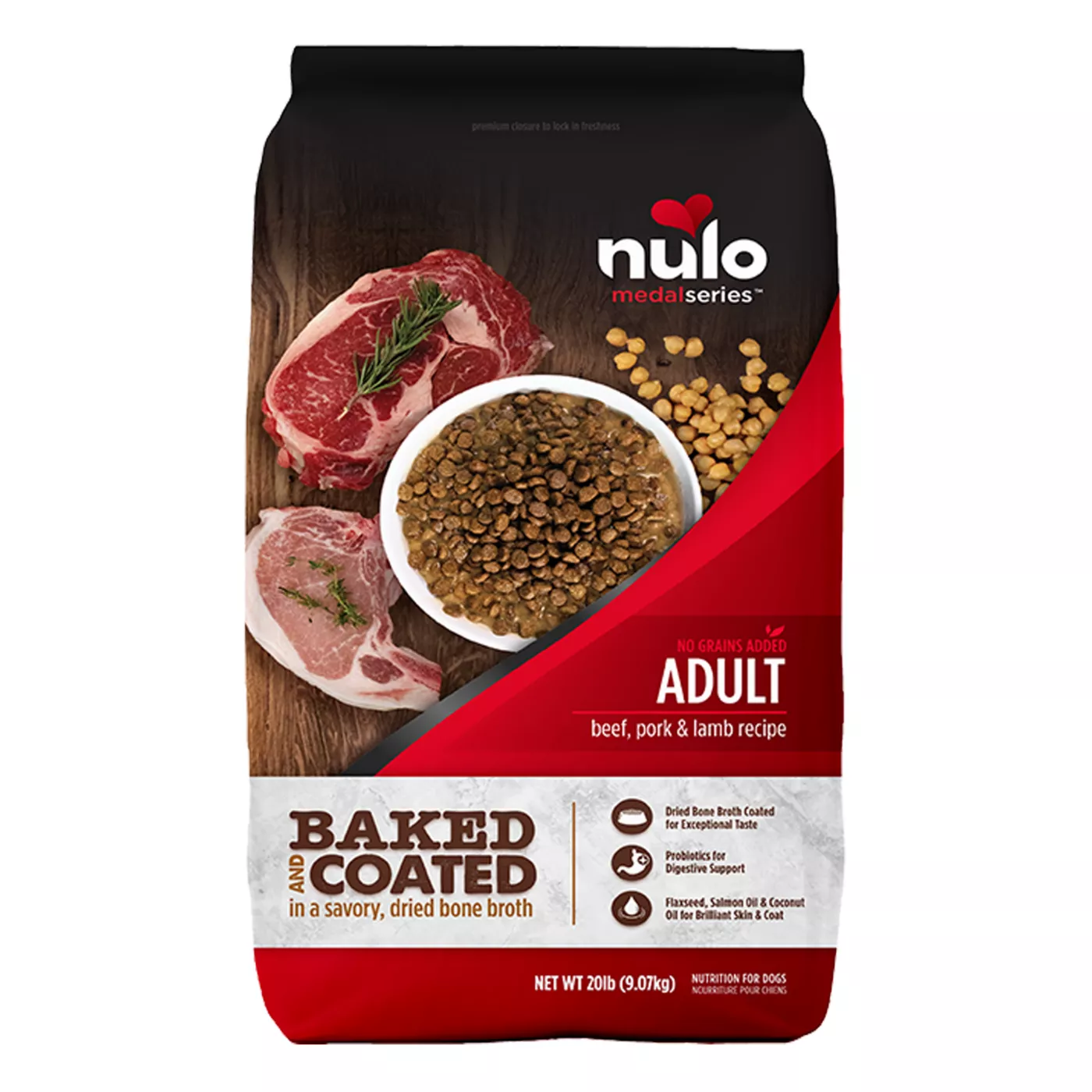 Nulo MedalSeries Baked & Coated Grain-Free Dry Dog Food - Beef, Pork & Lamb Recipe 5322844