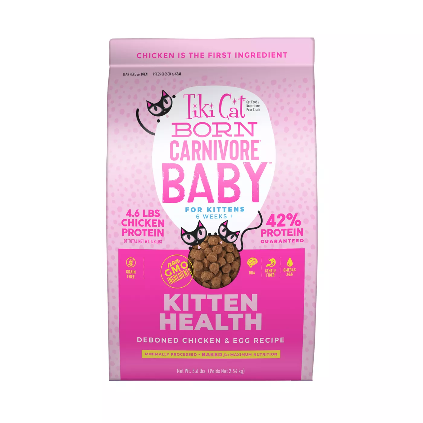 Tiki Cat Born Carnivore Baby Kitten Health Food - Chicken & Egg, Non-GMO 5338423
