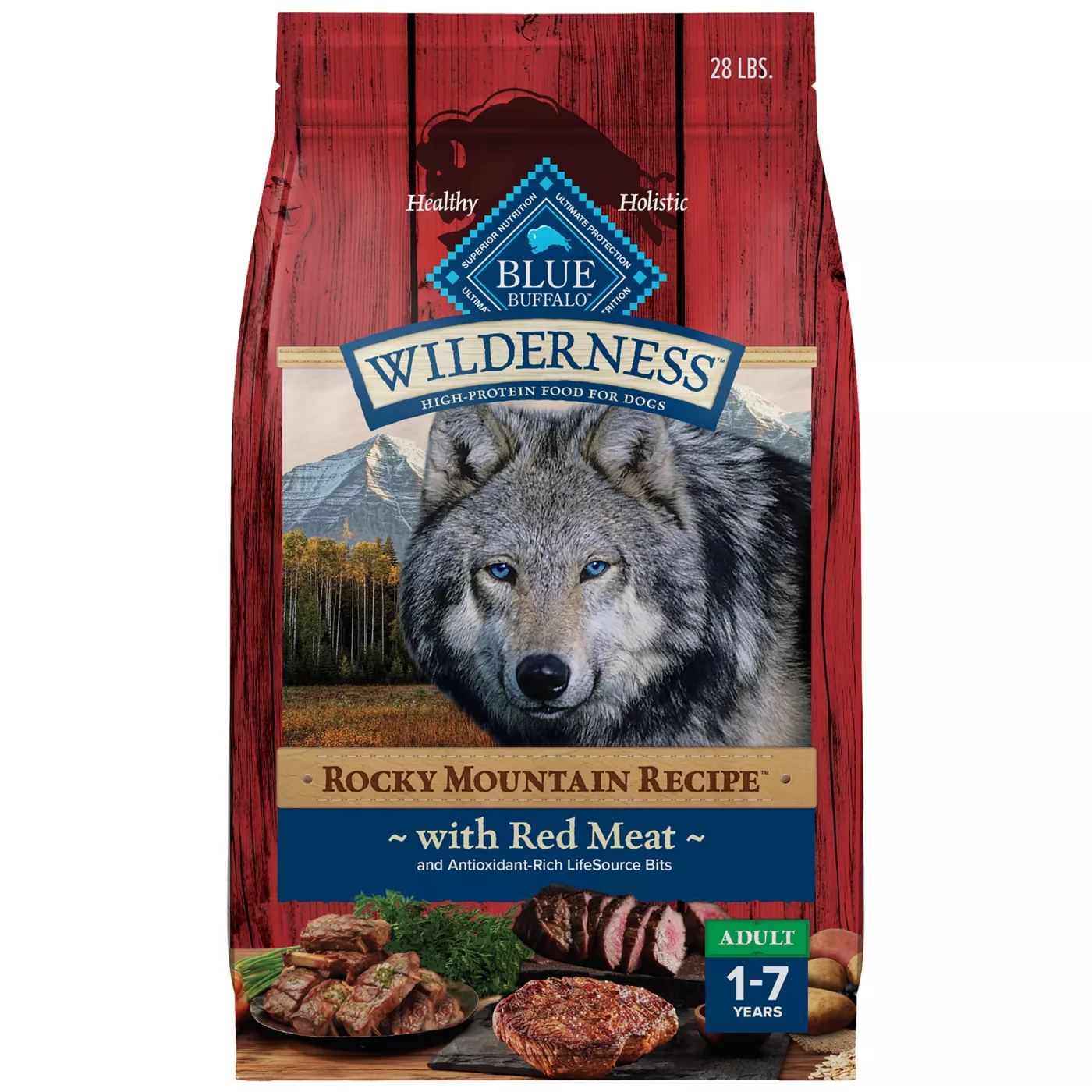 Blue Buffalo Wilderness Rocky Mountain Recipe High Protein, Red Meat Adult Dry Dog Food 5338776