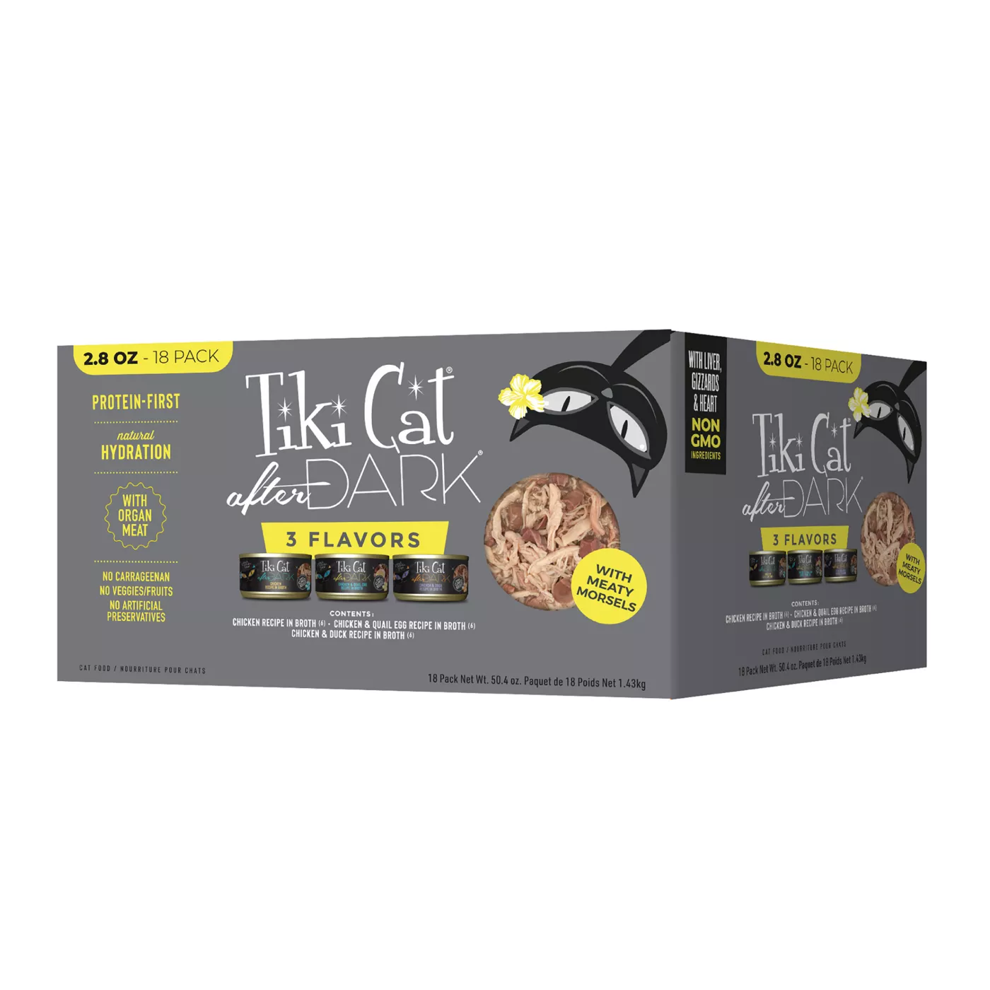 Tiki Cat After Dark Adult Wet Cat Food - With Organ Meat, 18 Count Variety Pack 5339056