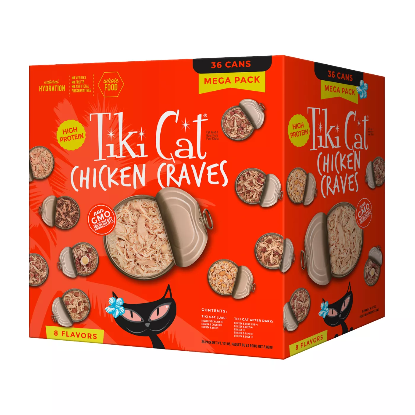 Tiki Cat Chicken Craves Adult Cat Wet Food - Non-GMO, Variety Pack, 36ct 5339062