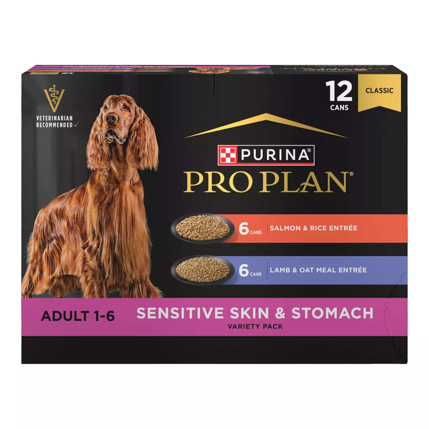 Purina Pro Plan Sensitive Skin & Stomach Adult Wet Dog Food - Pate, Variety Pack, 13 Oz, 12 Count 5339671