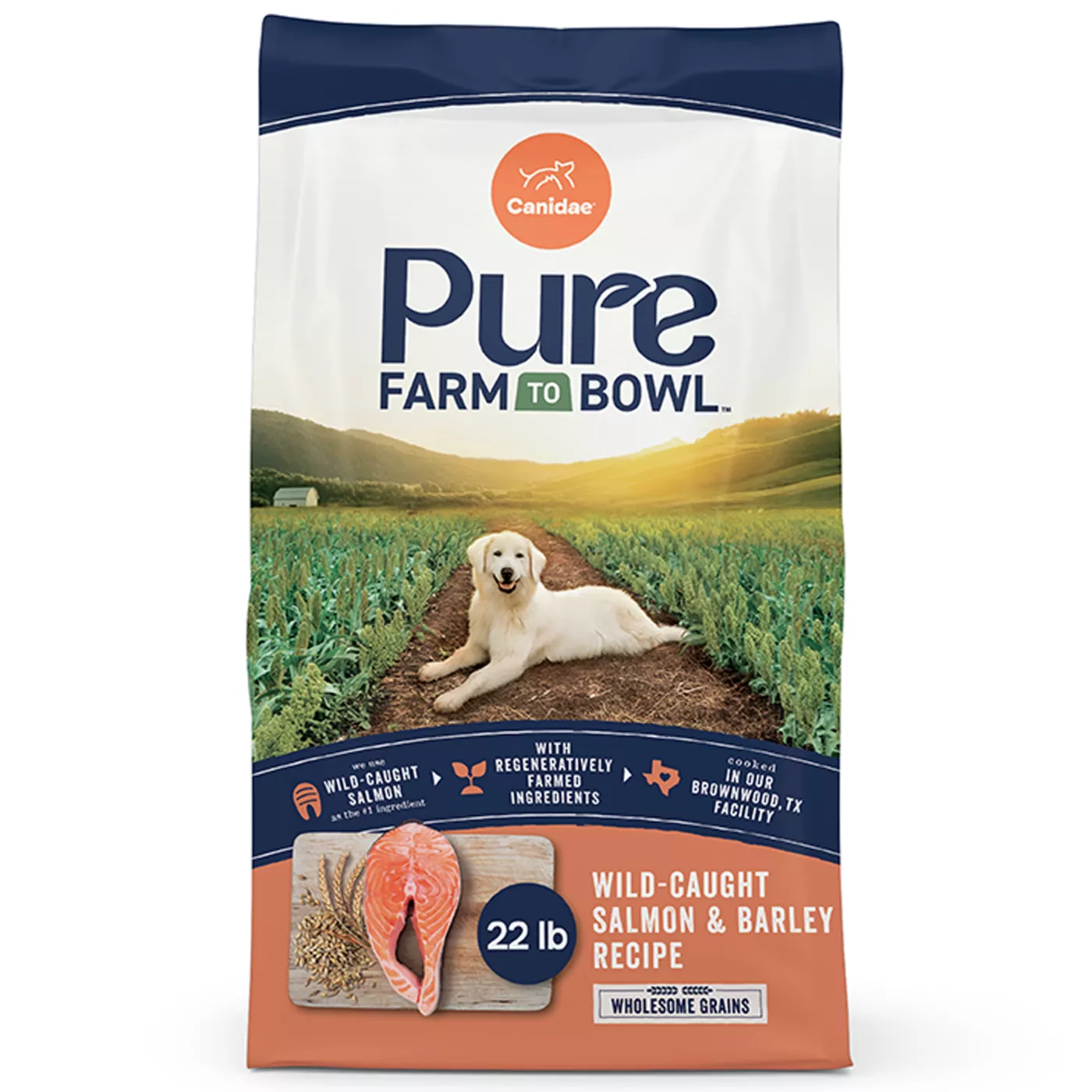 Canidae Pure Farm to Bowl Adult Dog Food - Wild-Caught Salmon & Barley Recipe, 22 lbs 5344564