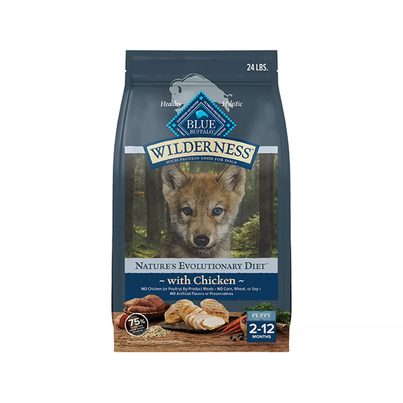 Blue Buffalo Wilderness High Protein, Chicken Puppy Dry Dog Food 5348237