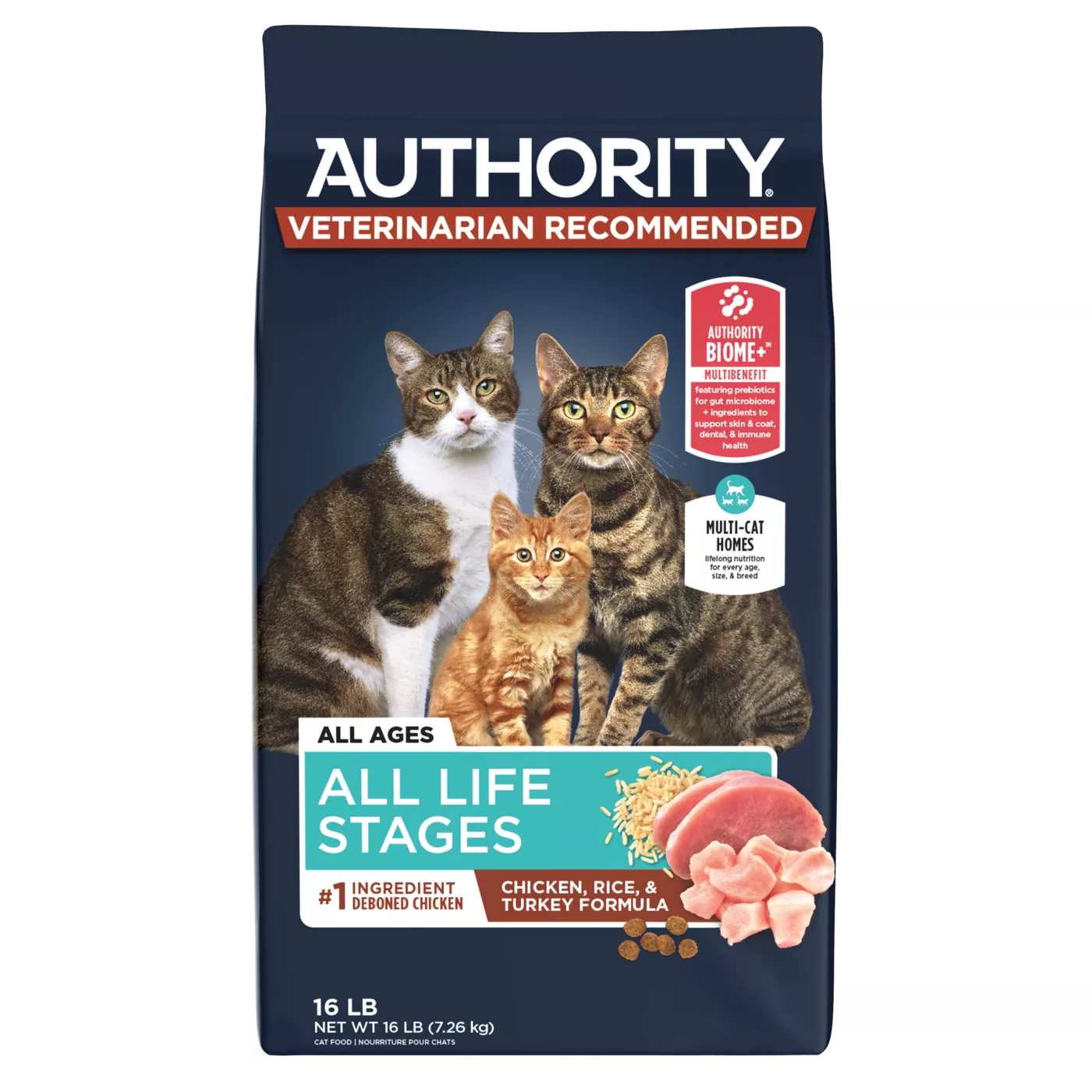 Authority Everyday Health All Life Stages Dry Cat Food - Chicken, Rice & Turkey, With-Grain 5348464