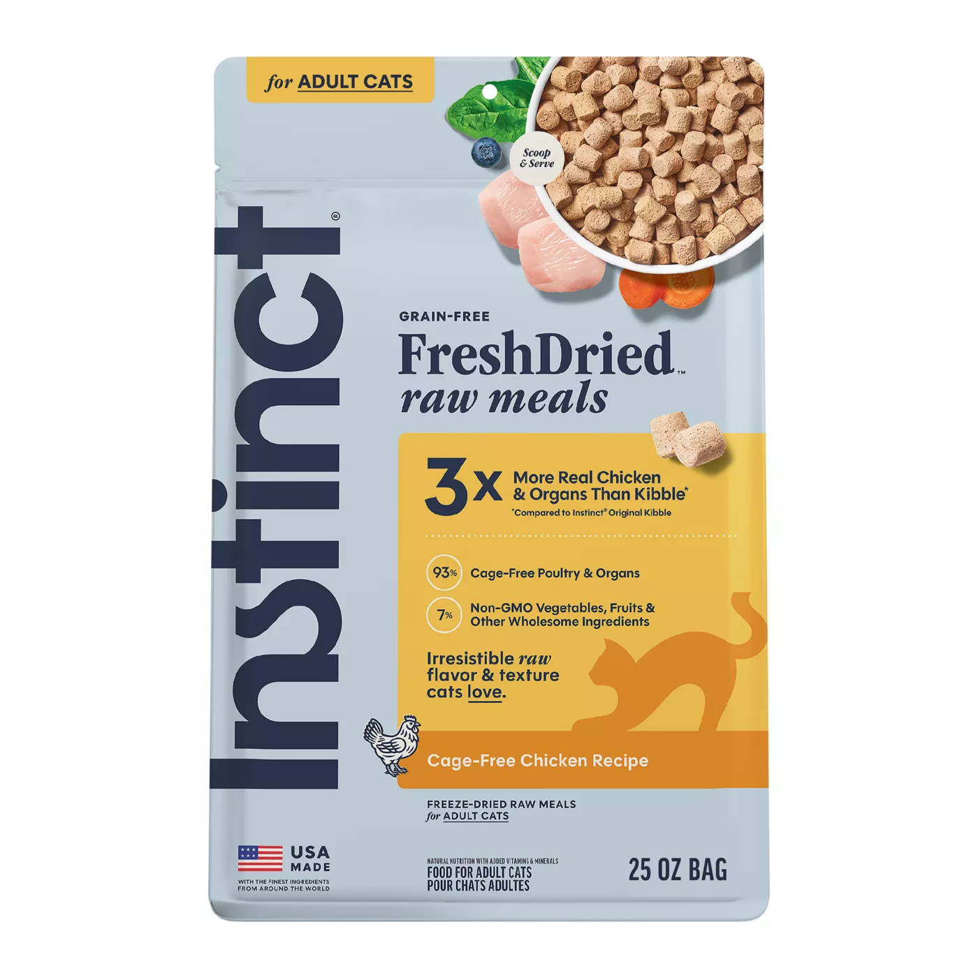 Instinct Raw Meals Freeze-Dried Adult Cat Food - Grain Free, Chicken 5350518