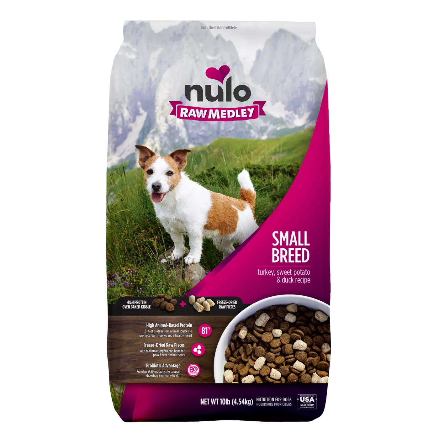 Nulo Raw Medley Small Breed Kibble + Freeze-Dried Raw Dry Dog Food - Turkey, Sweet Potato & Duck 5350639