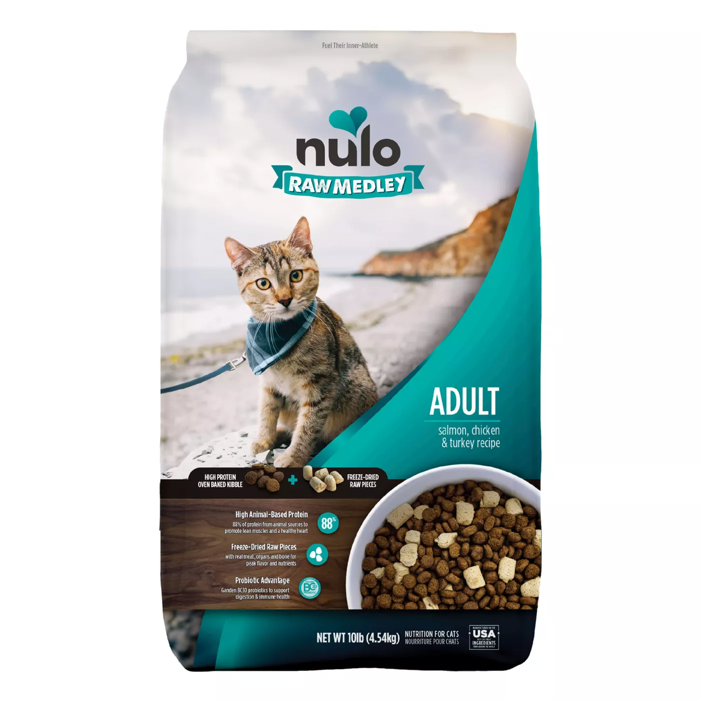 Nulo Raw Medley Adult Cat Food - Kibble + Freeze Dried Raw, Salmon, Chicken & Turkey 5350967