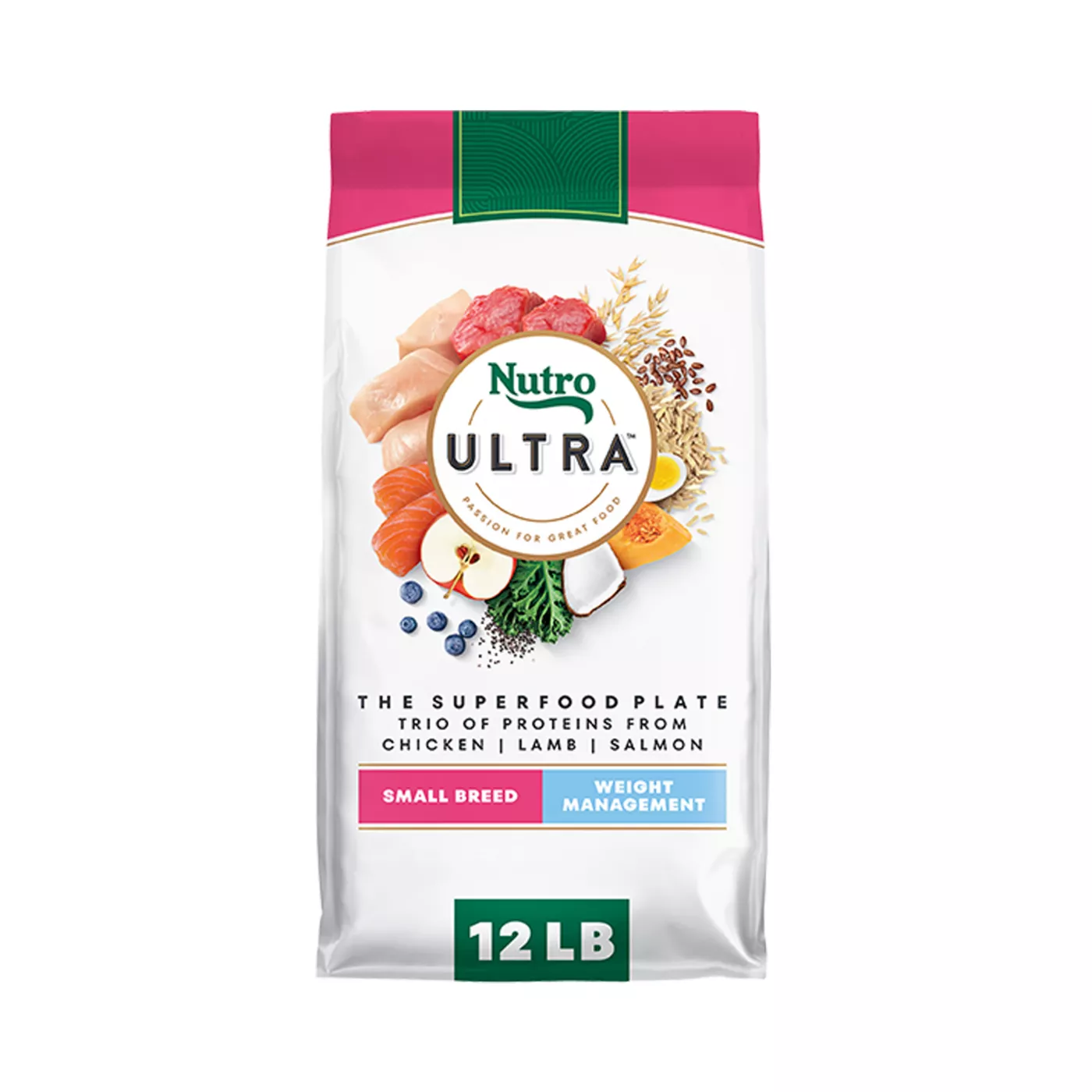 NUTRO ULTRA Small Breed Adult Dry Dog Food - Weight Management, Chicken, Lamb, Salmon 5351516