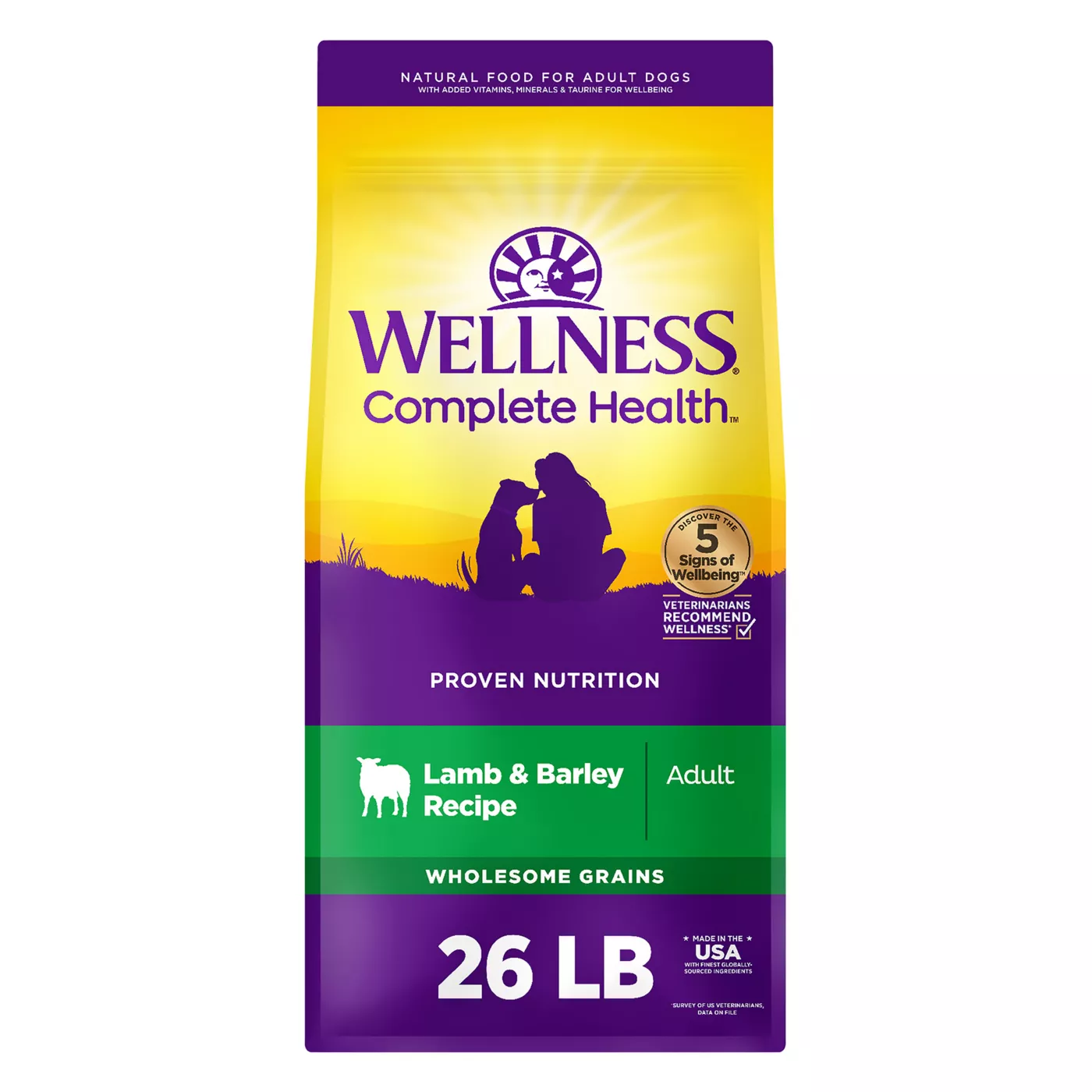 Wellness Complete Health Adult Dry Dog Food - Lamb & Barley 5352355