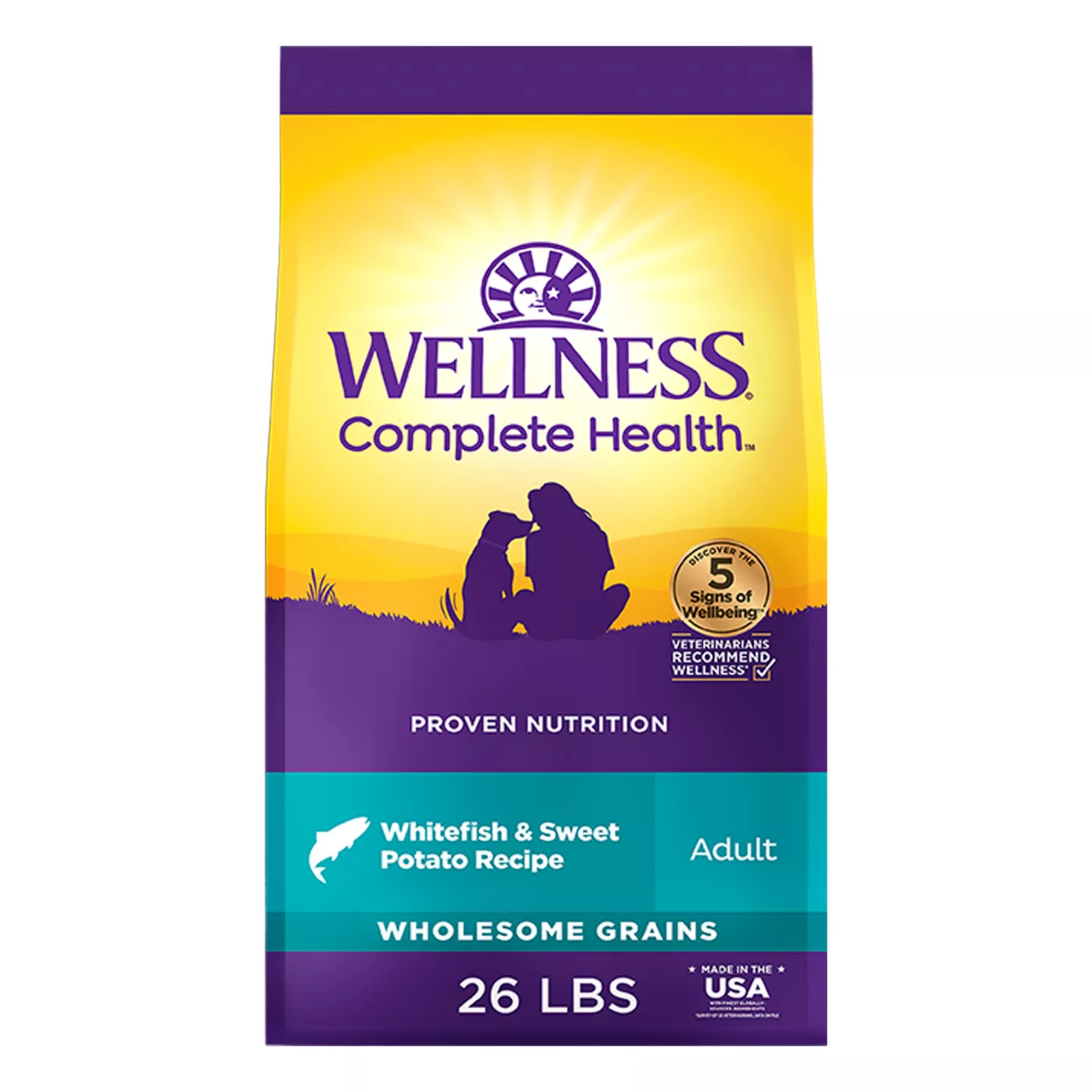 Wellness Complete Health Adult Dry Dog Food - Whitefish & Sweet Potato 5352356