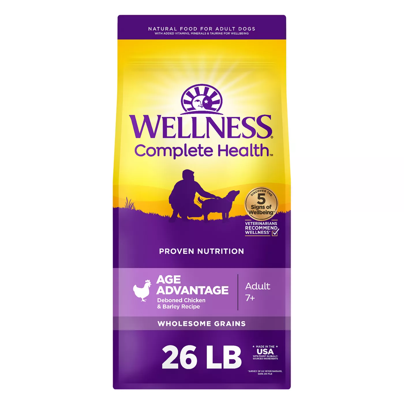Wellness Complete Health Senior Dry Dog Food - Natural, Chicken & Barley 5352359