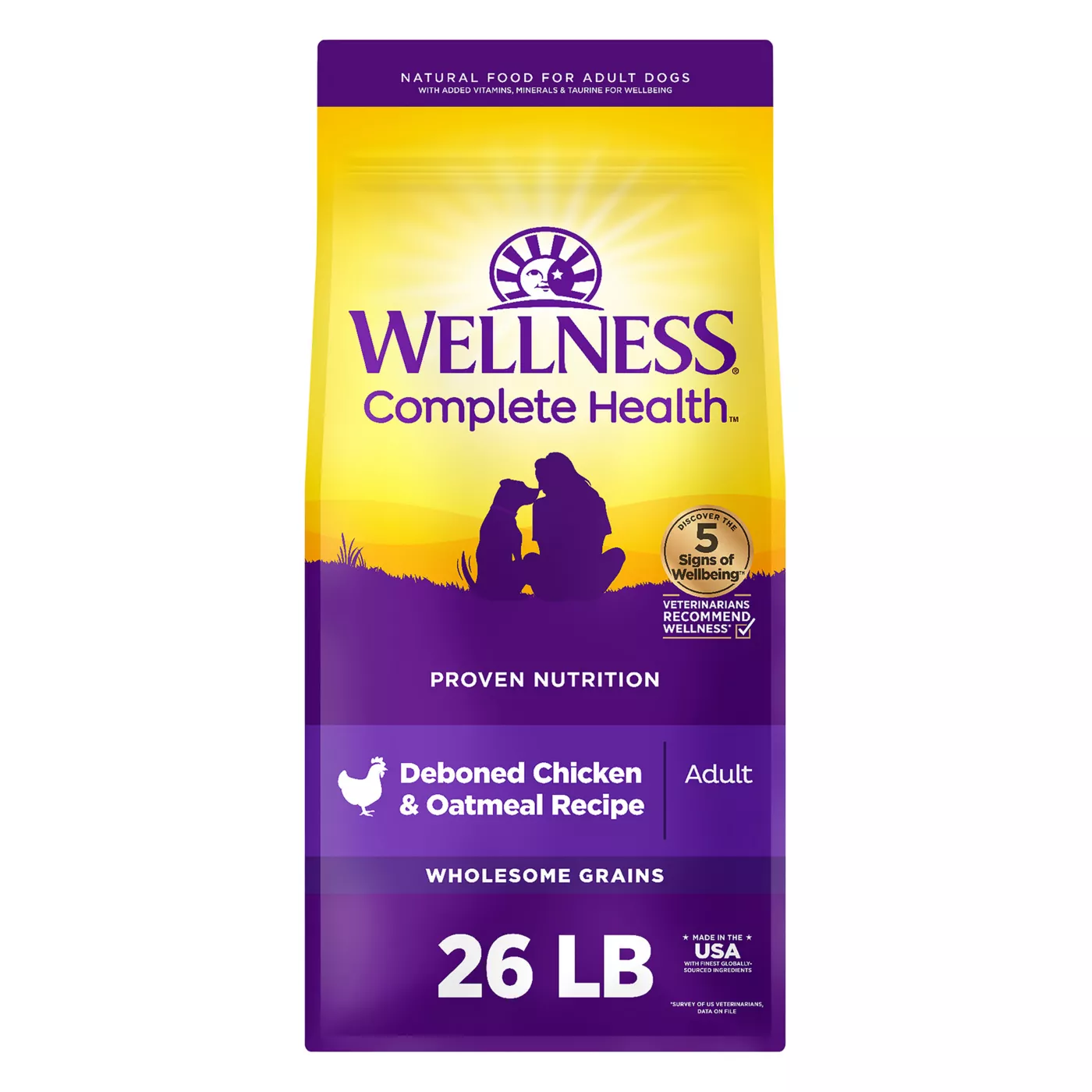 Wellness Complete Health Adult Dry Dog Food - Chicken & Oatmeal 5352360