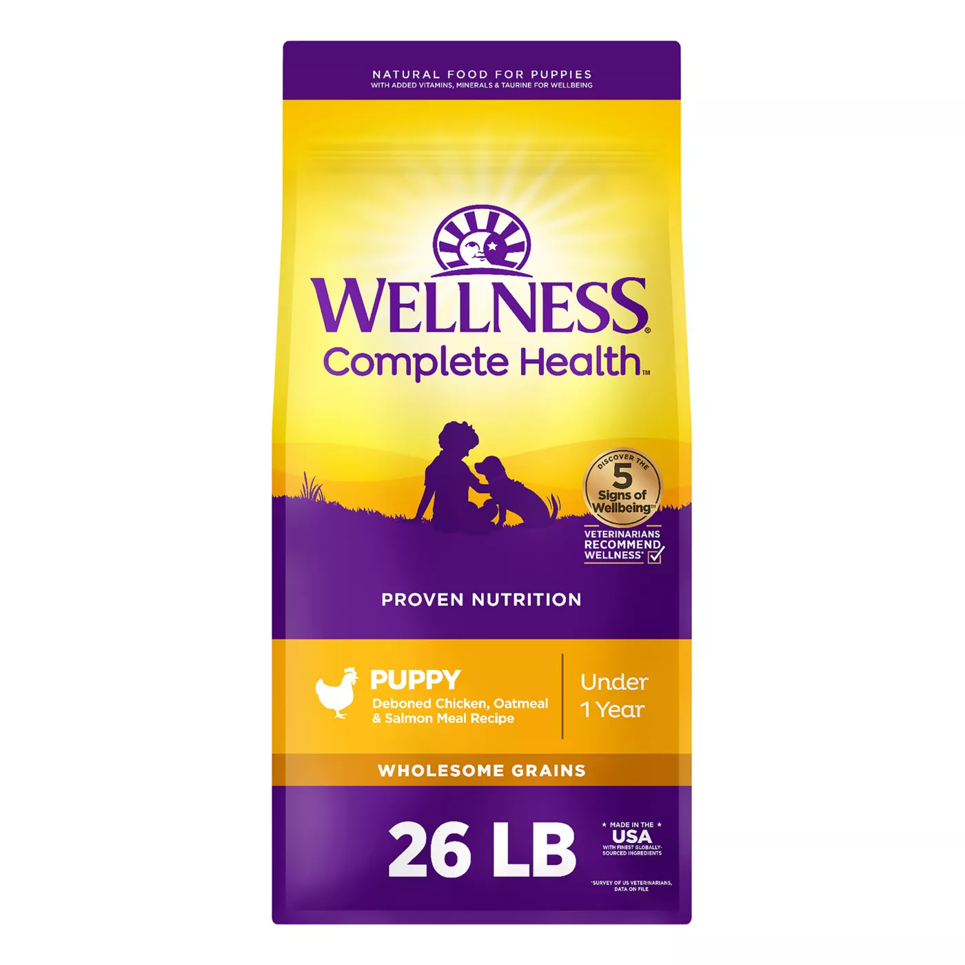 Wellness Complete Health Puppy Dry Dog Food - Chicken, Salmon & Oatmeal 5352361