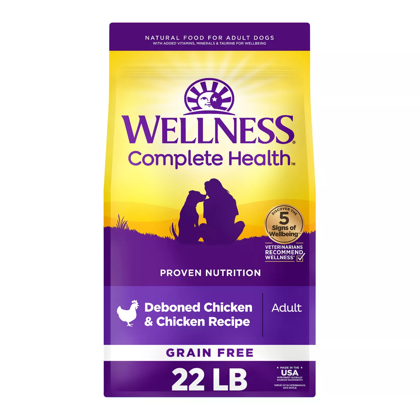 Wellness Complete Health Adult Dry Dog Food - Natural, Grain Free, Chicken & Chicken Meal 5352362