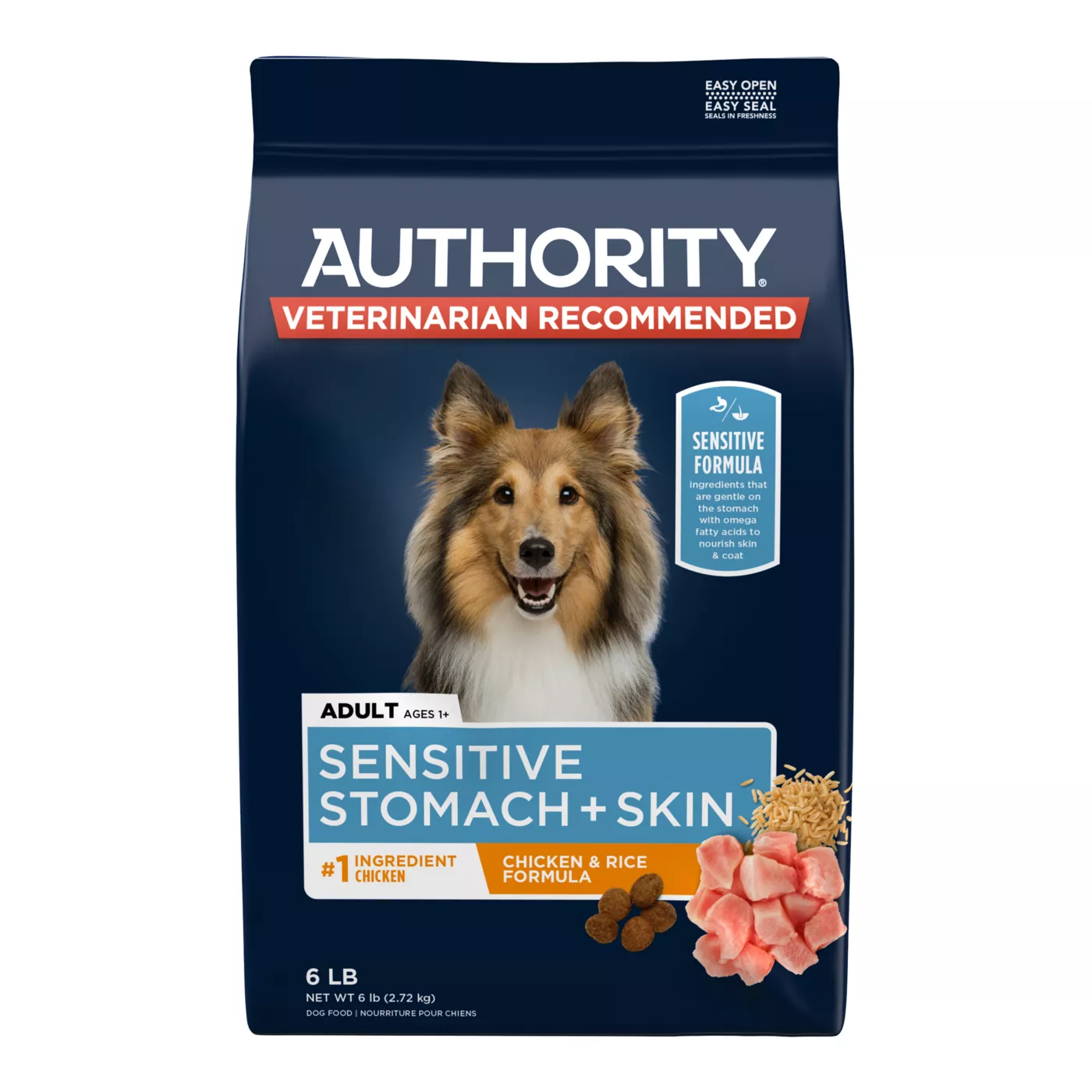 Authority Sensitive Stomach & Skin Adult Dry Dog Food - Chicken & Rice 5360288