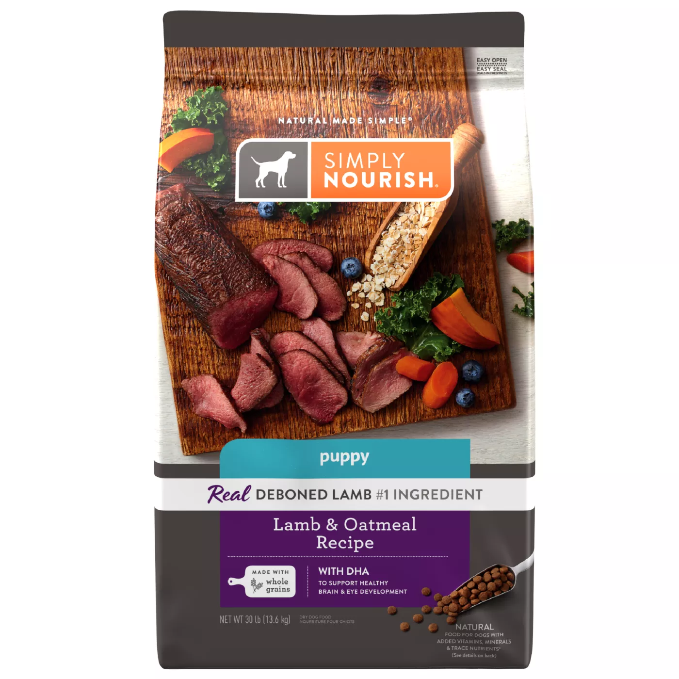 Simply Nourish Original Puppy Dry Dog Food - Lamb & Oatmeal 5360319