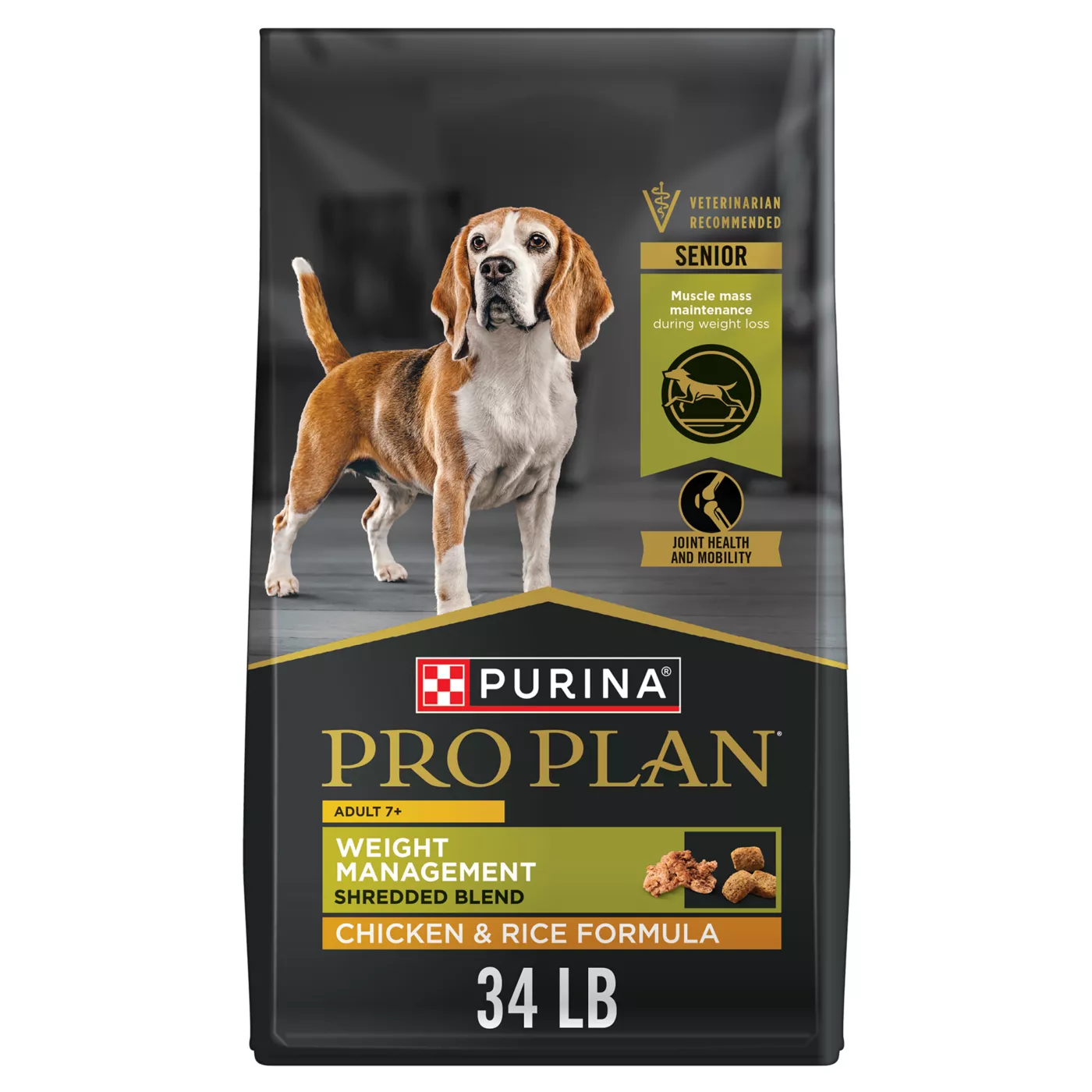 Purina Pro Plan Adult 7+ Weight Management Shredded Blend Chicken & Rice Formula Senior Dry Dog Food 5362779