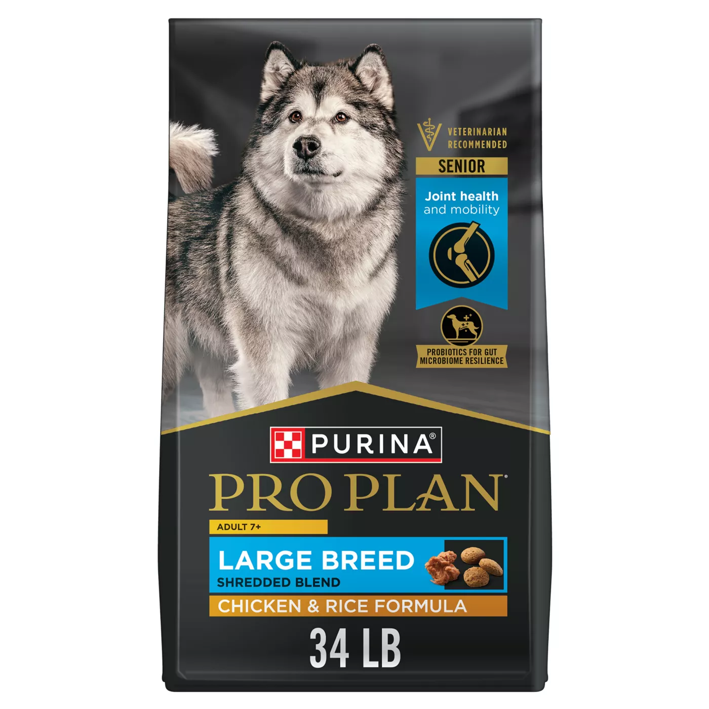 Purina Pro Plan Large Breed Adult 7+ Shredded Blend Chicken & Rice Formula Senior Dry Dog Food 5362781