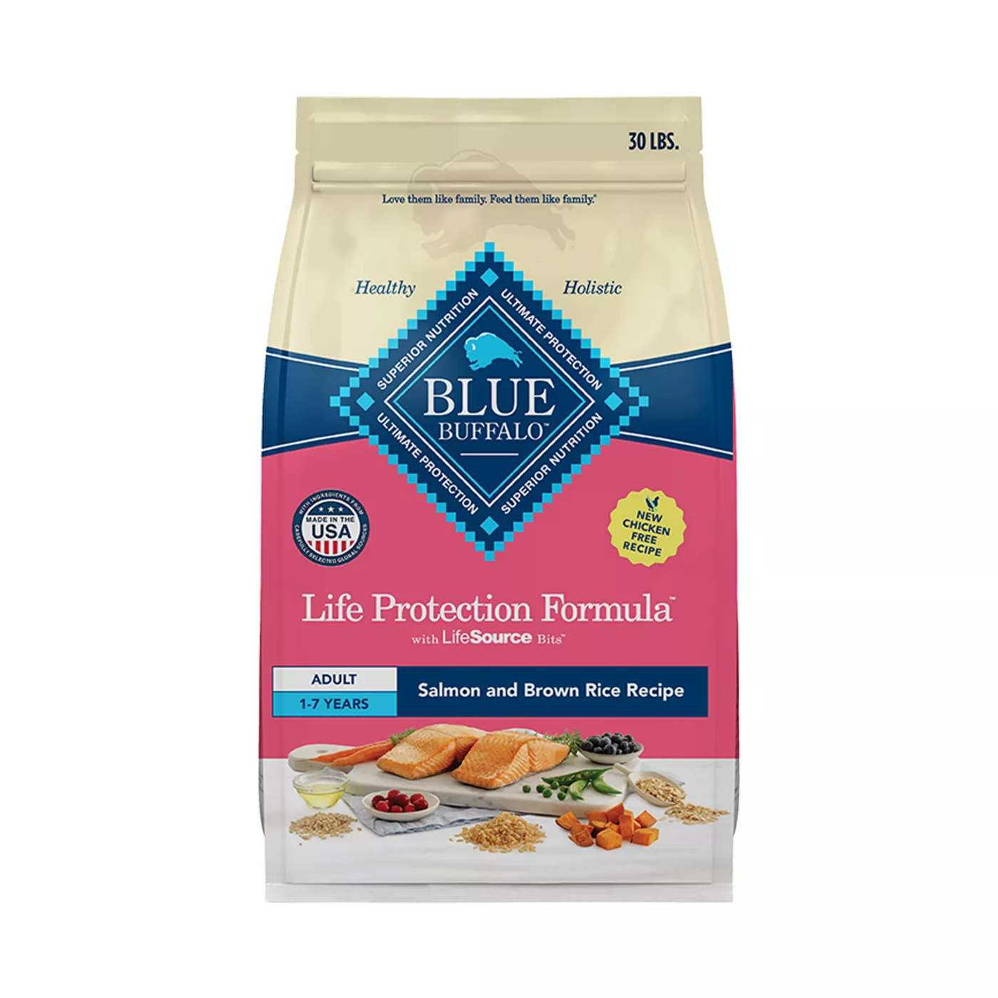 Blue Buffalo Life Protection Formula Salmon Adult Dry Dog Food, Chicken Free 5363805