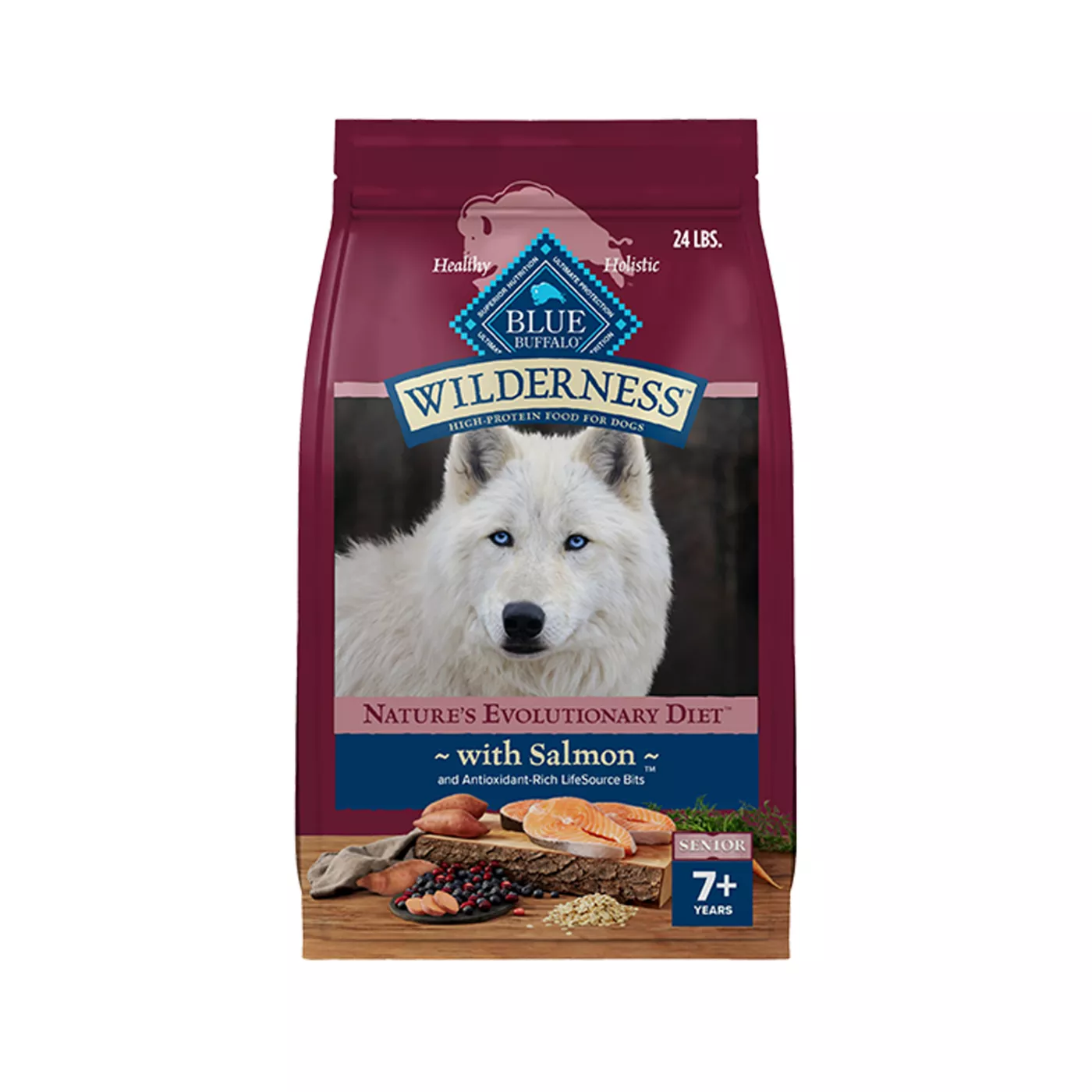 Blue Buffalo Wilderness High Protein, Salmon Senior Dry Dog Food 5363815