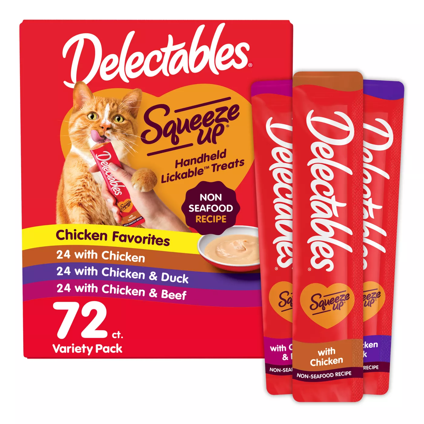 Hartz Delectables Squeeze Up Lickable Cat Treat - Variety Pack, 72 CT, 36 OZ 5365893