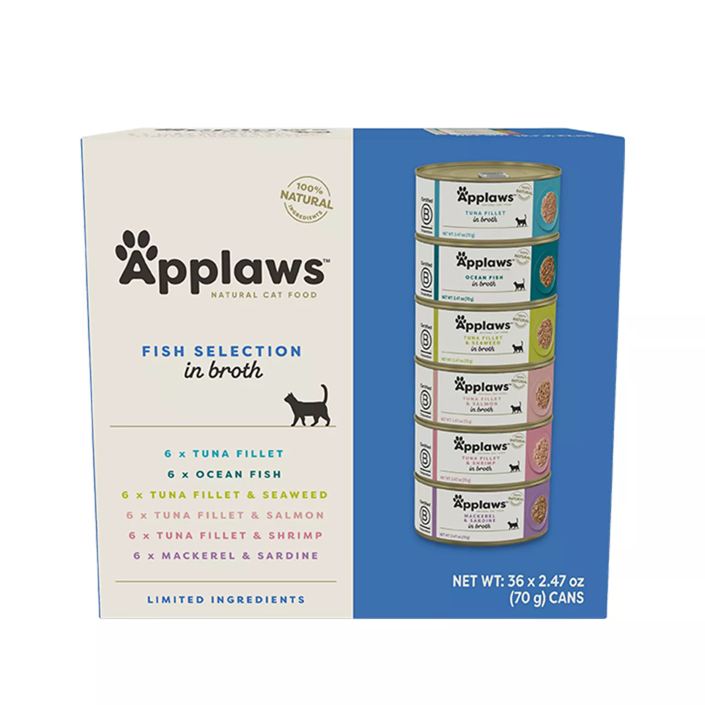Applaws Wet Cat Food - Fish Selection in Broth, Variety Pack, 36 Count 5367299