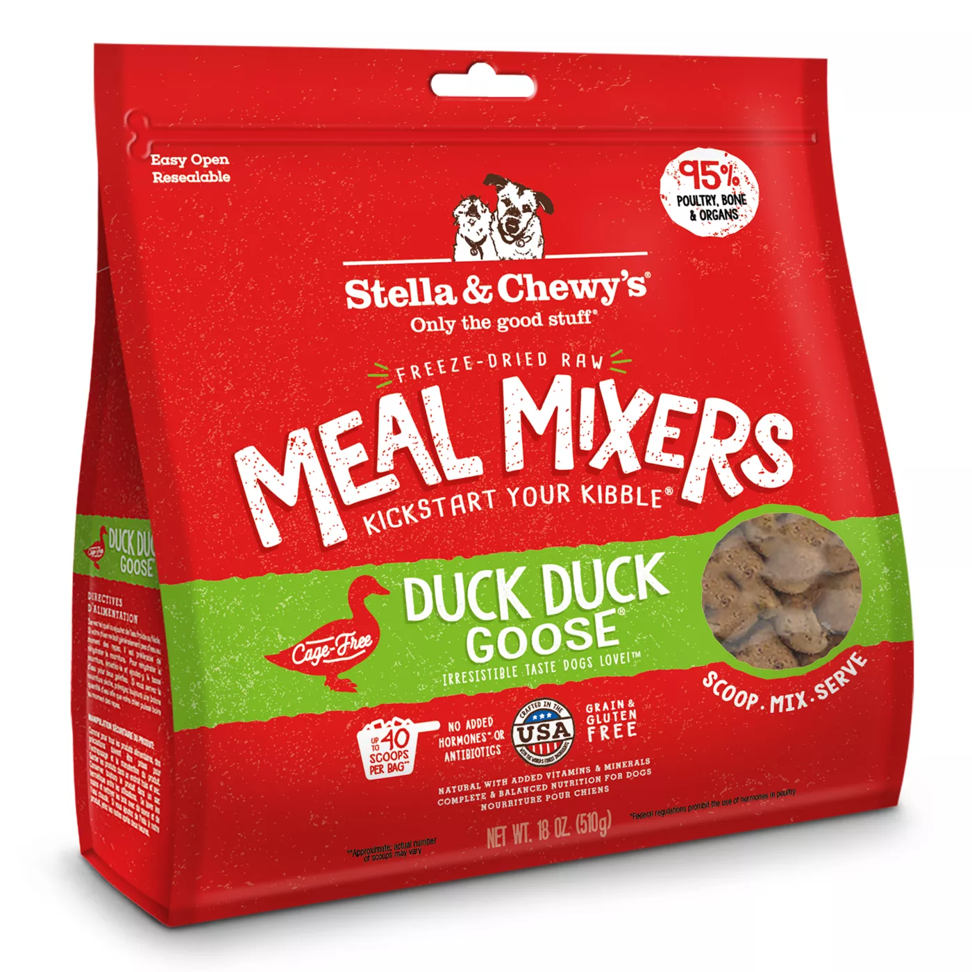 Stella & Chewy's Freeze-Dried Raw Meal Mixers All Life Stages Dog Food Topper - Duck 5368788