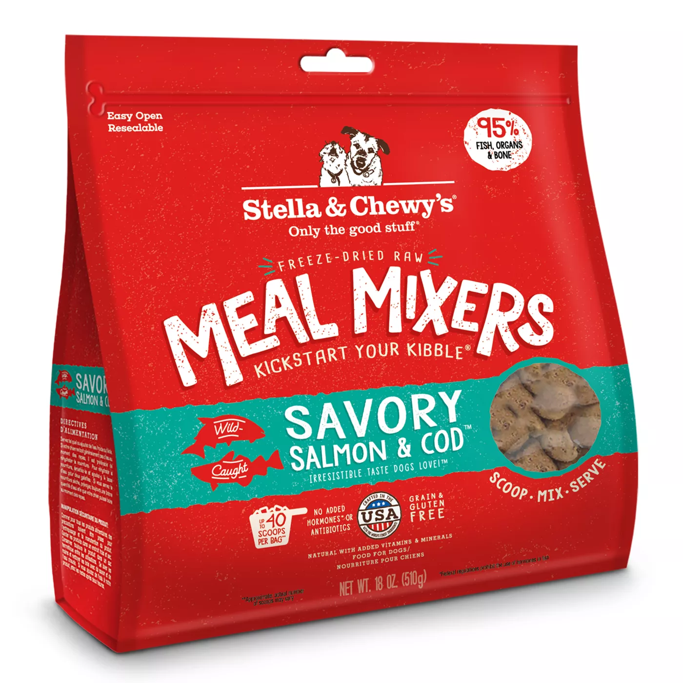 Stella & Chewy's Freeze-Dried Raw Meal Mixers All Life Stages Dog Food Topper - Salmon & Cod 5368815