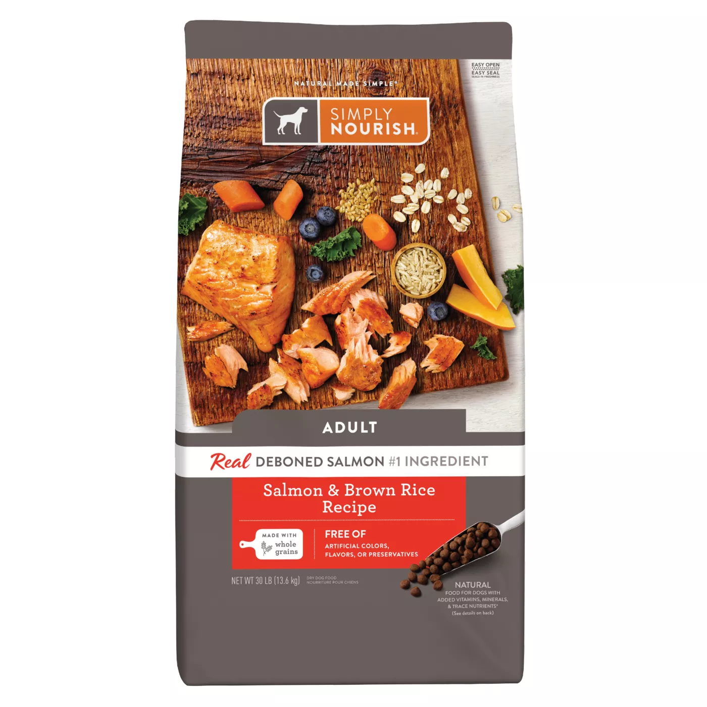 Simply Nourish Original Adult Dry Dog Food - Salmon & Brown Rice 5372233