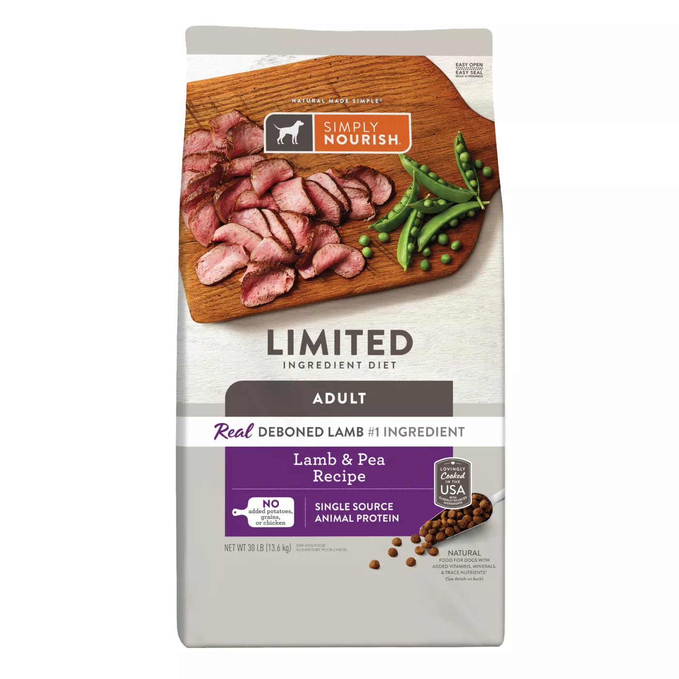 Simply Nourish Limited Ingredient Diet Adult Dry Dog Food - Lamb & Pea 5372249
