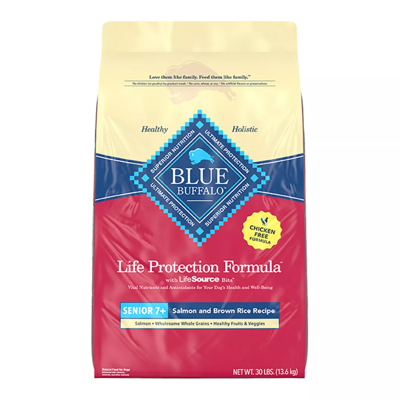 Blue Buffalo Life Protection Formula Salmon Senior Dry Dog Food, Chicken Free 5376136